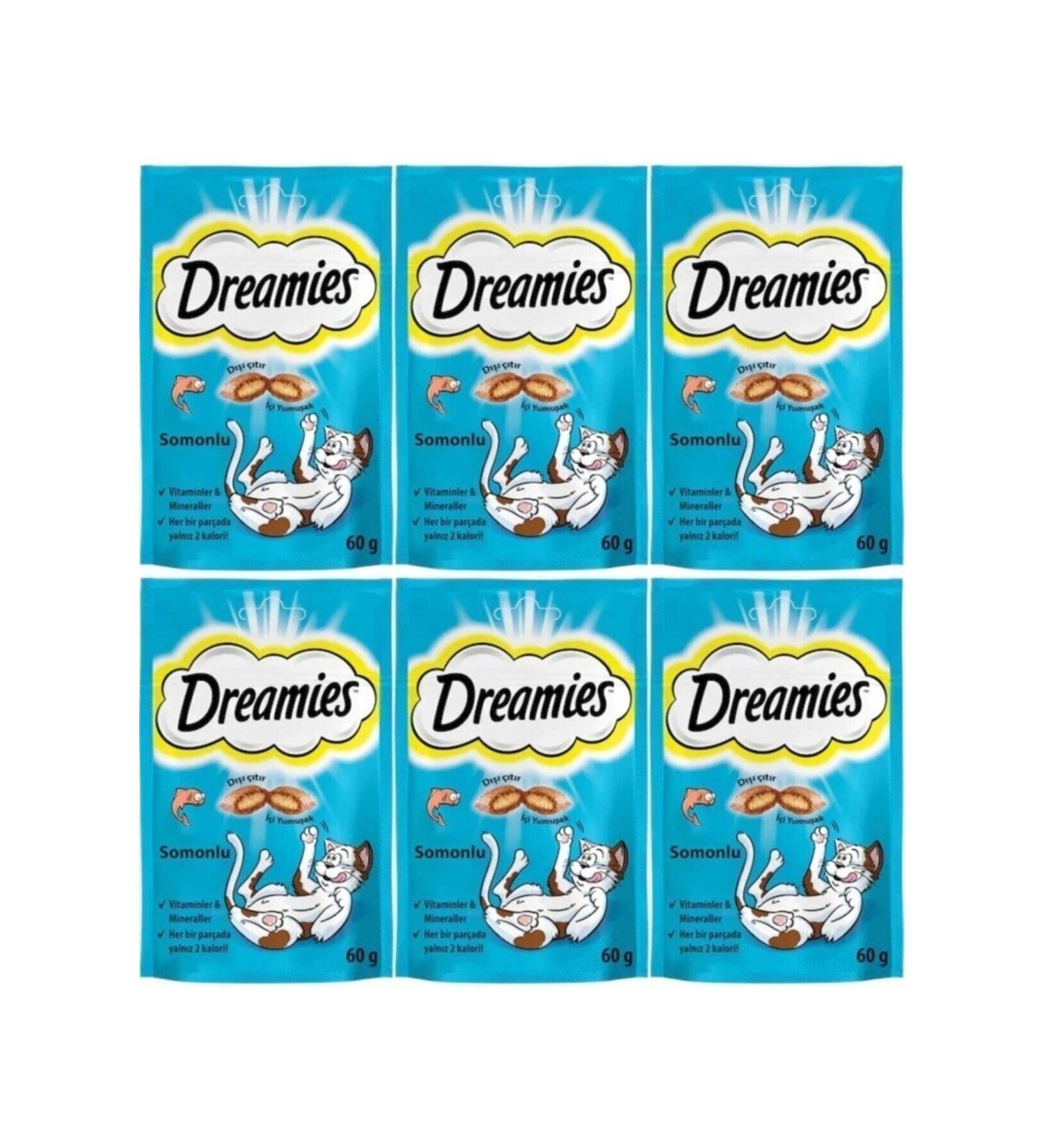 Dreamies Salmon Cat Reward Food 60 Gr 6 Pieces