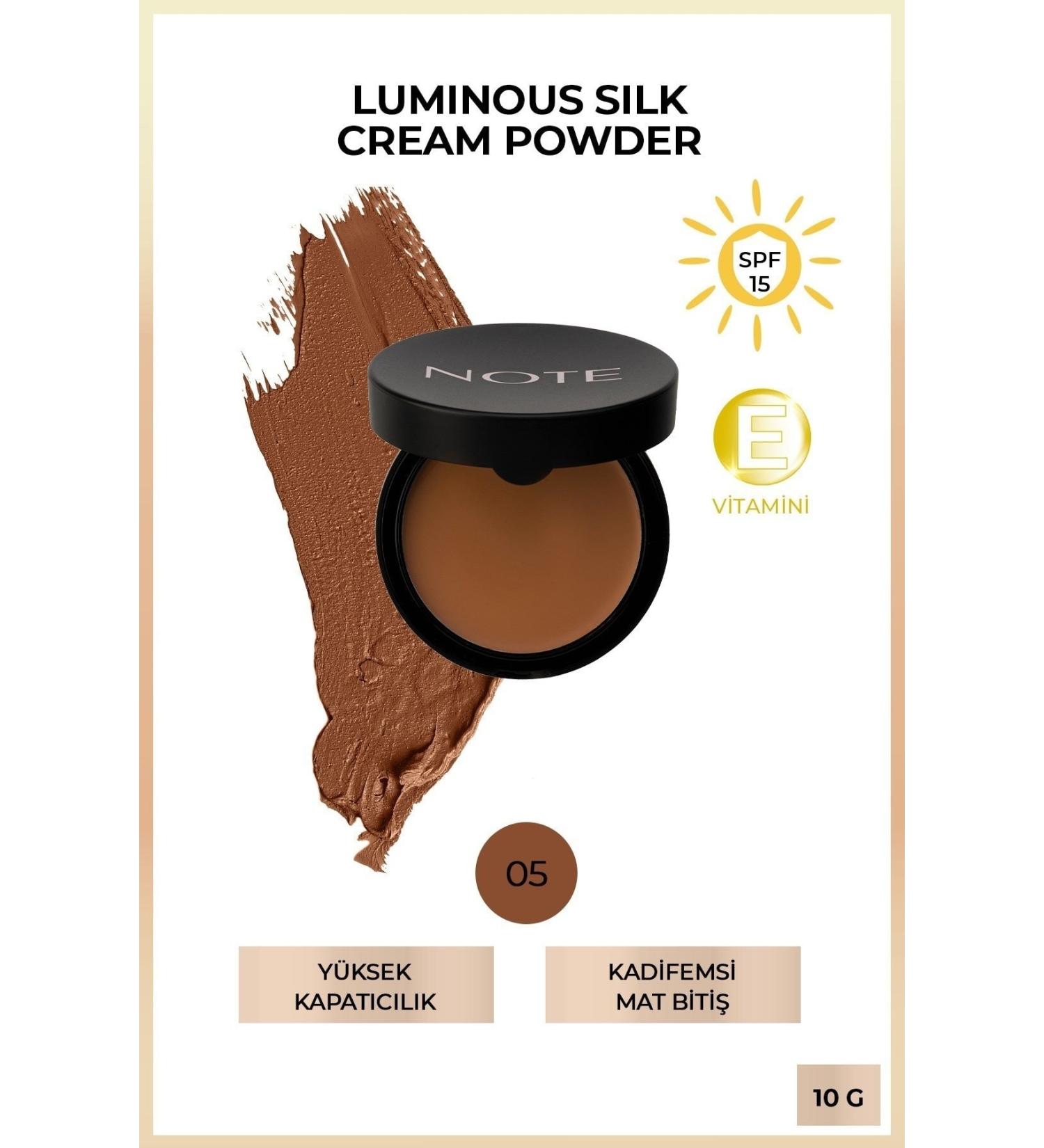 Note Cosmetics Luminous Silk Cream Powder Patakrem 05 Honey Beige