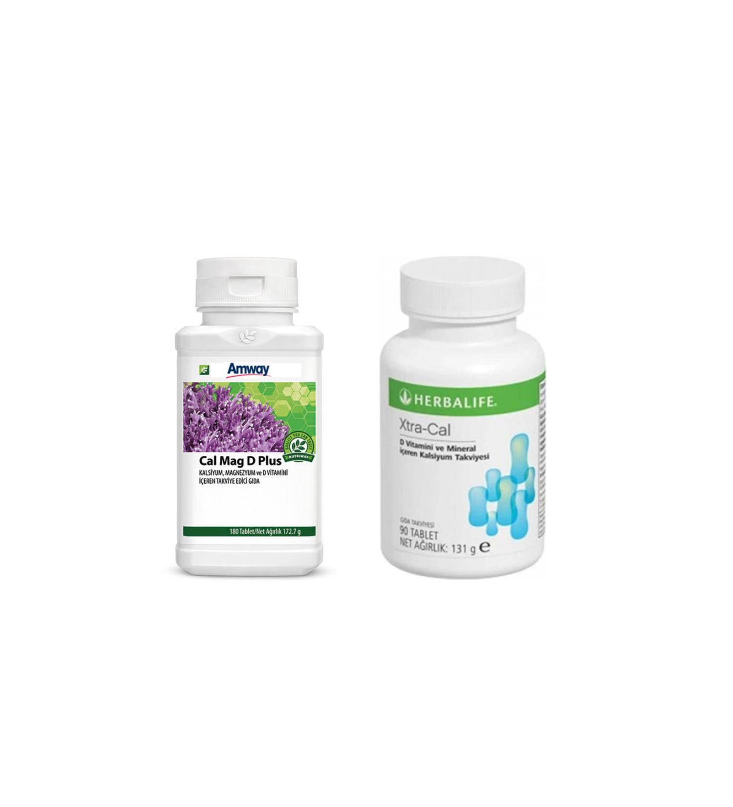 Amway Xtra-cal Calcium Supplement 90 Tablets + Calcium Magnesium D Plus 180 Tablets - Buy Online on GoSupps.com