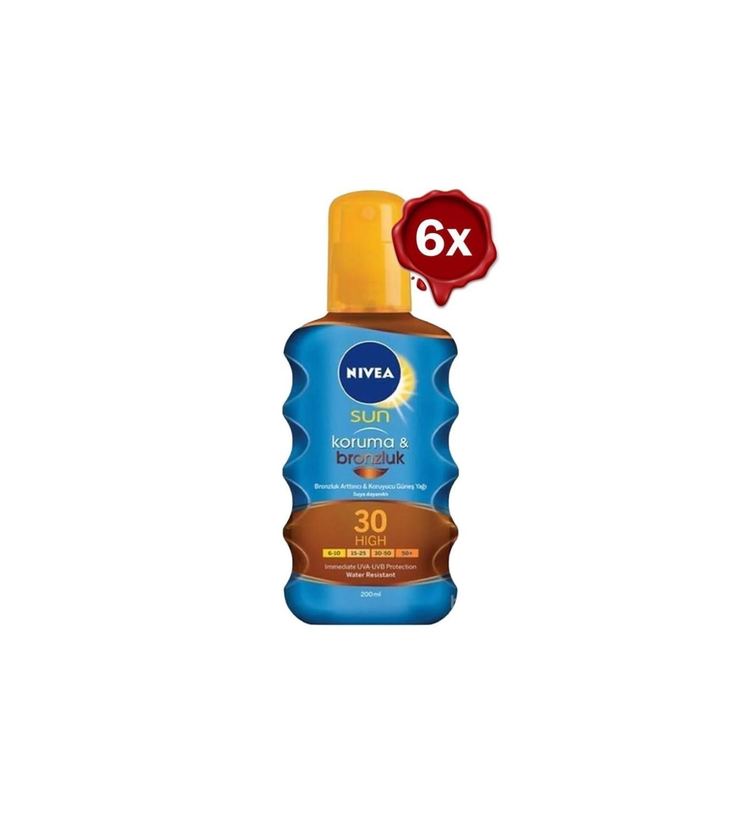 NIVEA Sun Protection and Bronze Sun Oil Gkf 30 200 Ml X 6