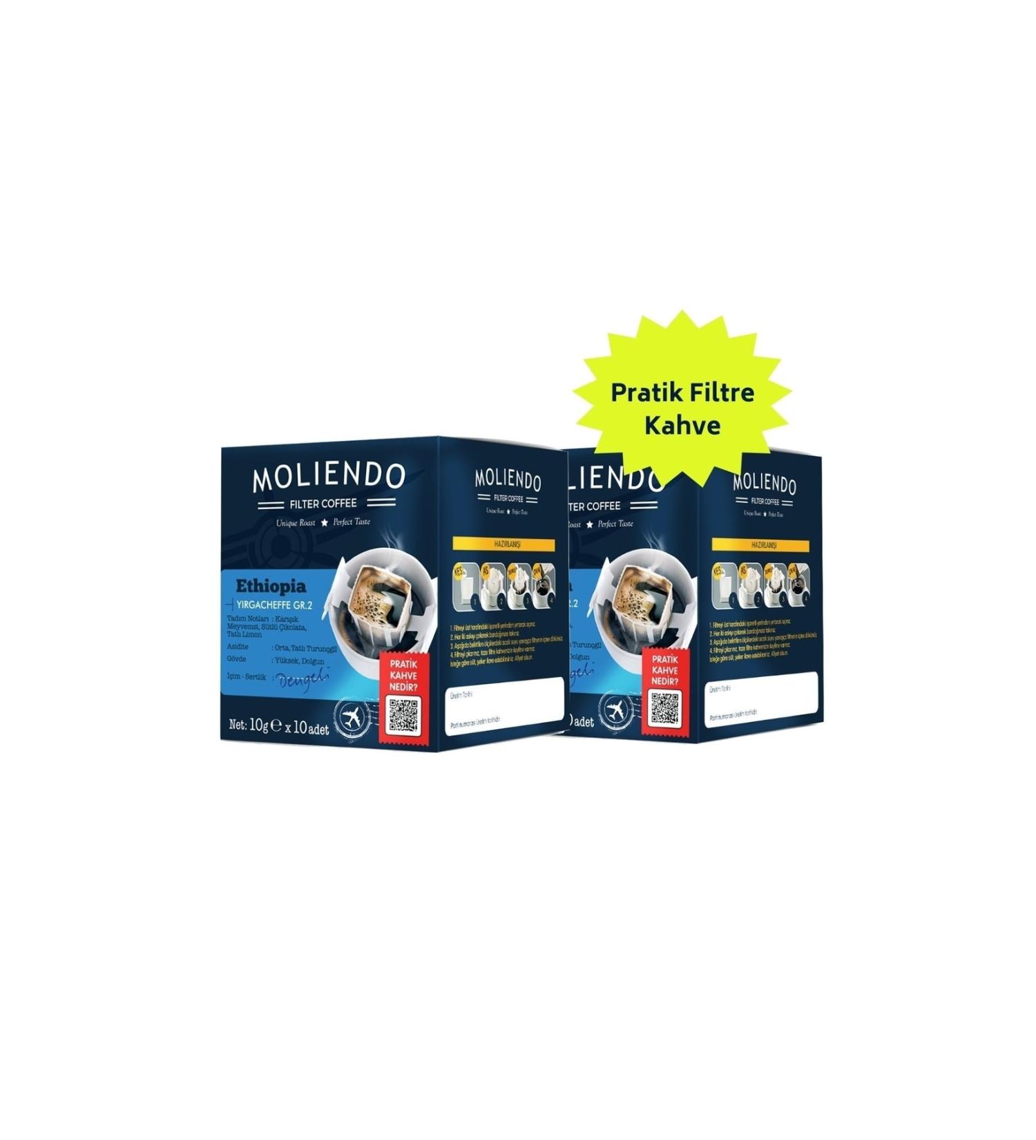 Moliendo Ethiopia Yirgacheffe Practical Filter Coffee Advantage Package 2 X 10 Total 20 Pieces - Buy Online on GoSupps.com
