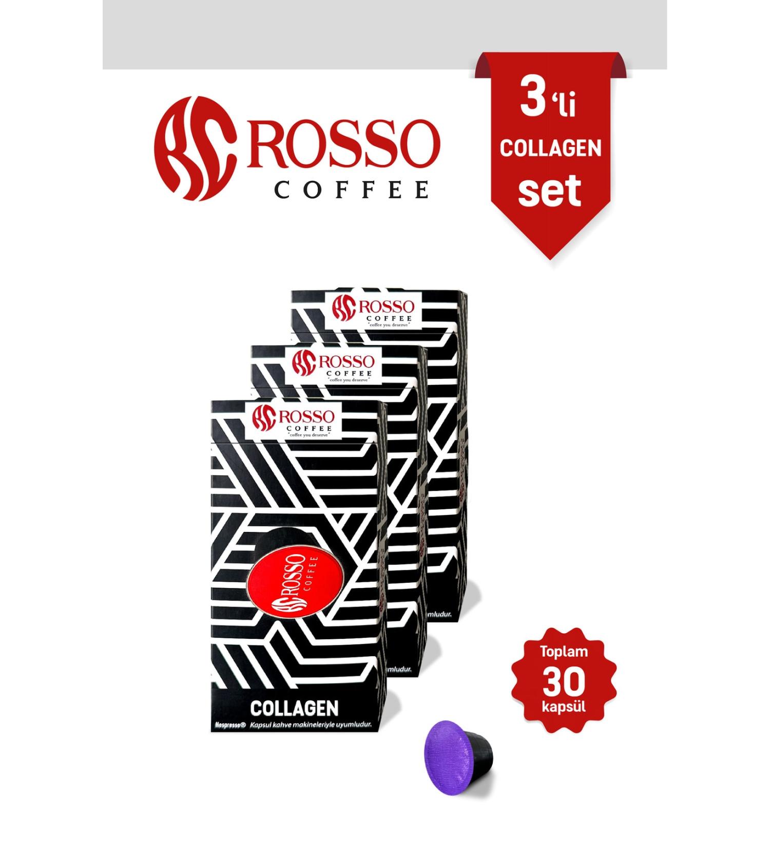 rosso coffee Collagen Capsule Coffee 3-Piece Set 10-Piece Pack - Compatible with Nespresso Machines - Buy Online on GoSupps.com