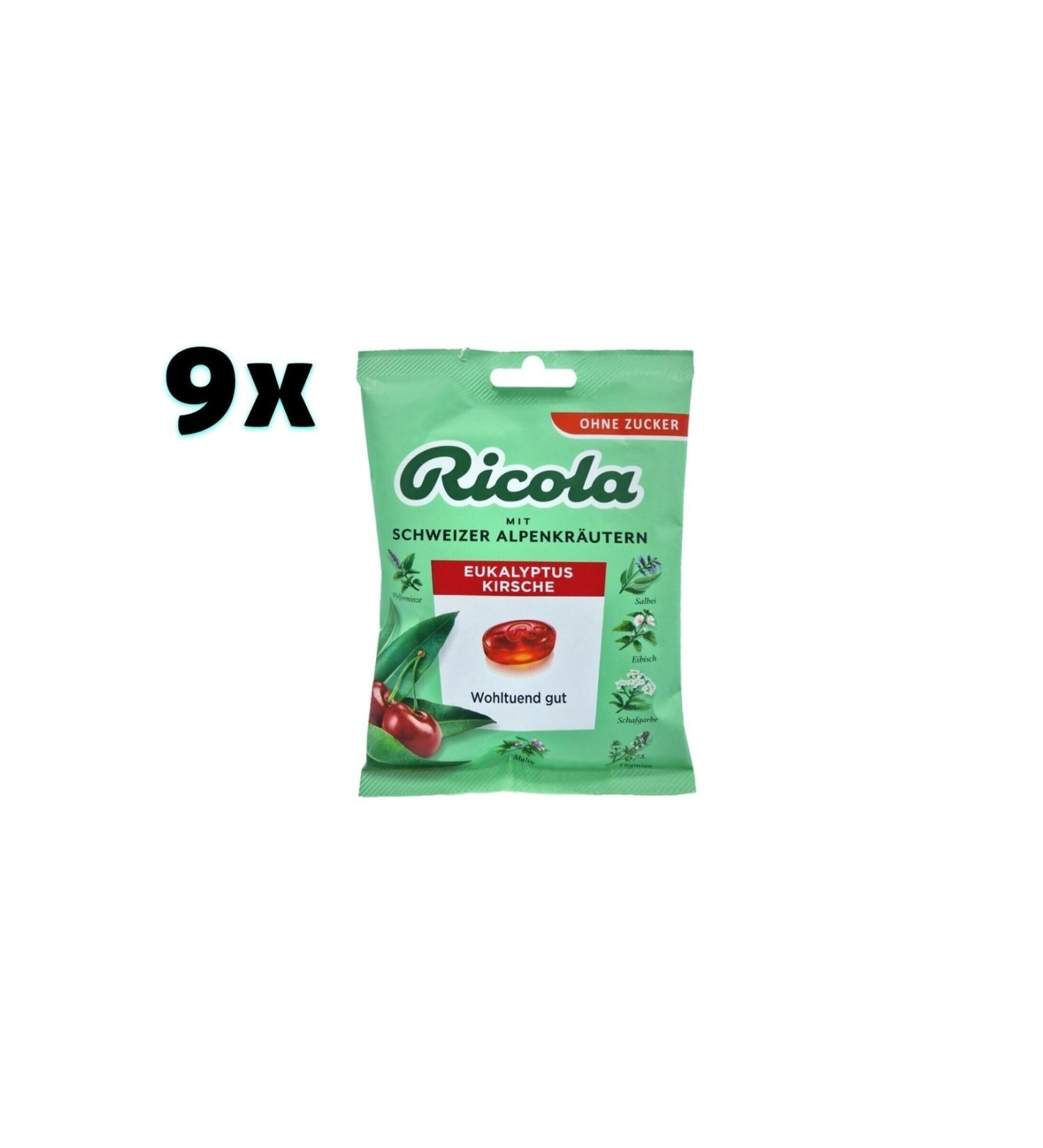 Nestle Ricola Bonbon Eucalyptus Cherry Sugar Free 75 Gr