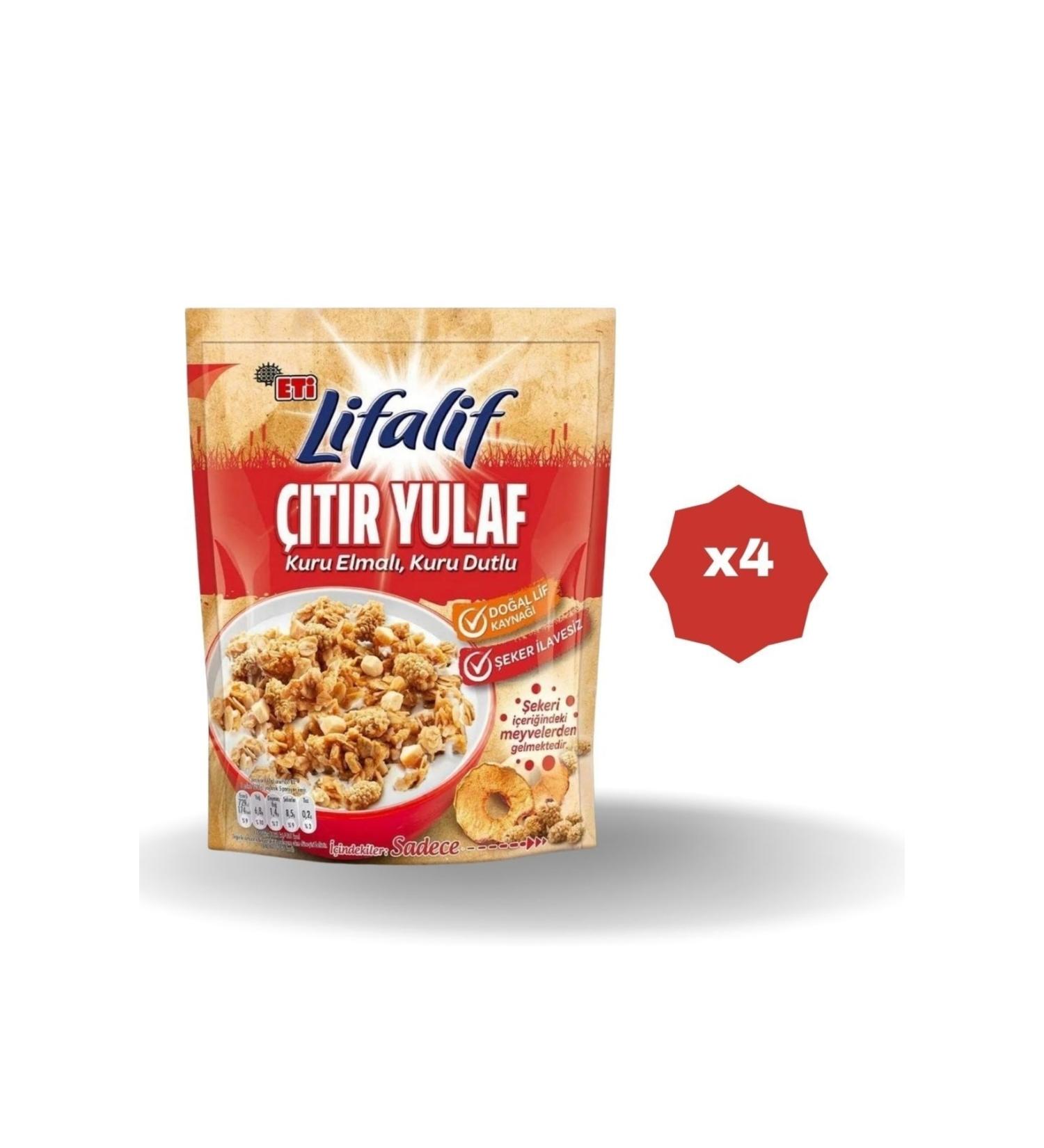 Eti Lifalif Granola Apple Mulberry 200 Gr X 4 Pieces