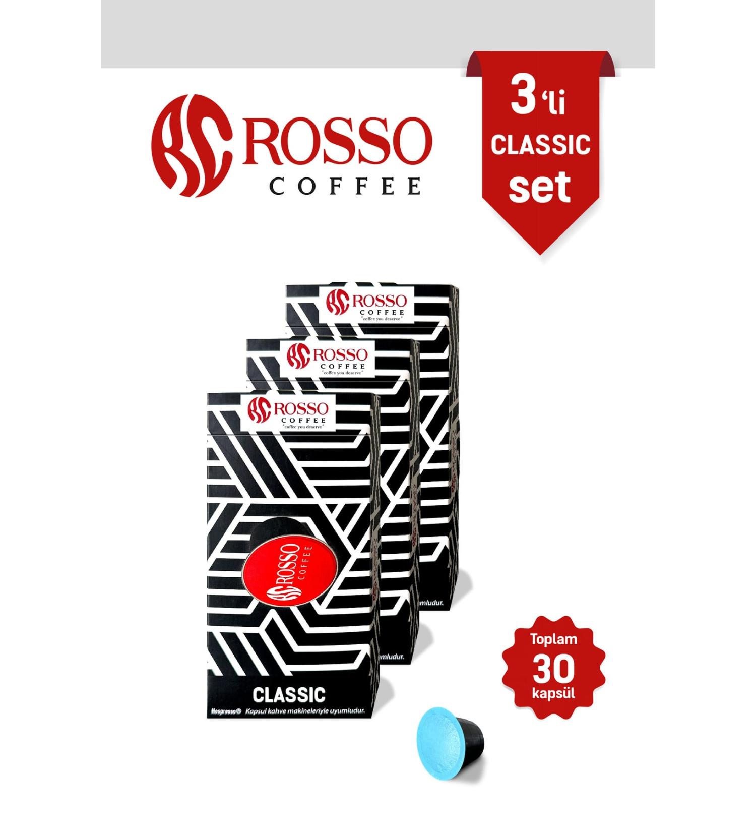 rosso coffee Classic Capsule Coffee Set of 3 10 Pack - Compatible with Nespresso Machines - Buy Online on GoSupps.com