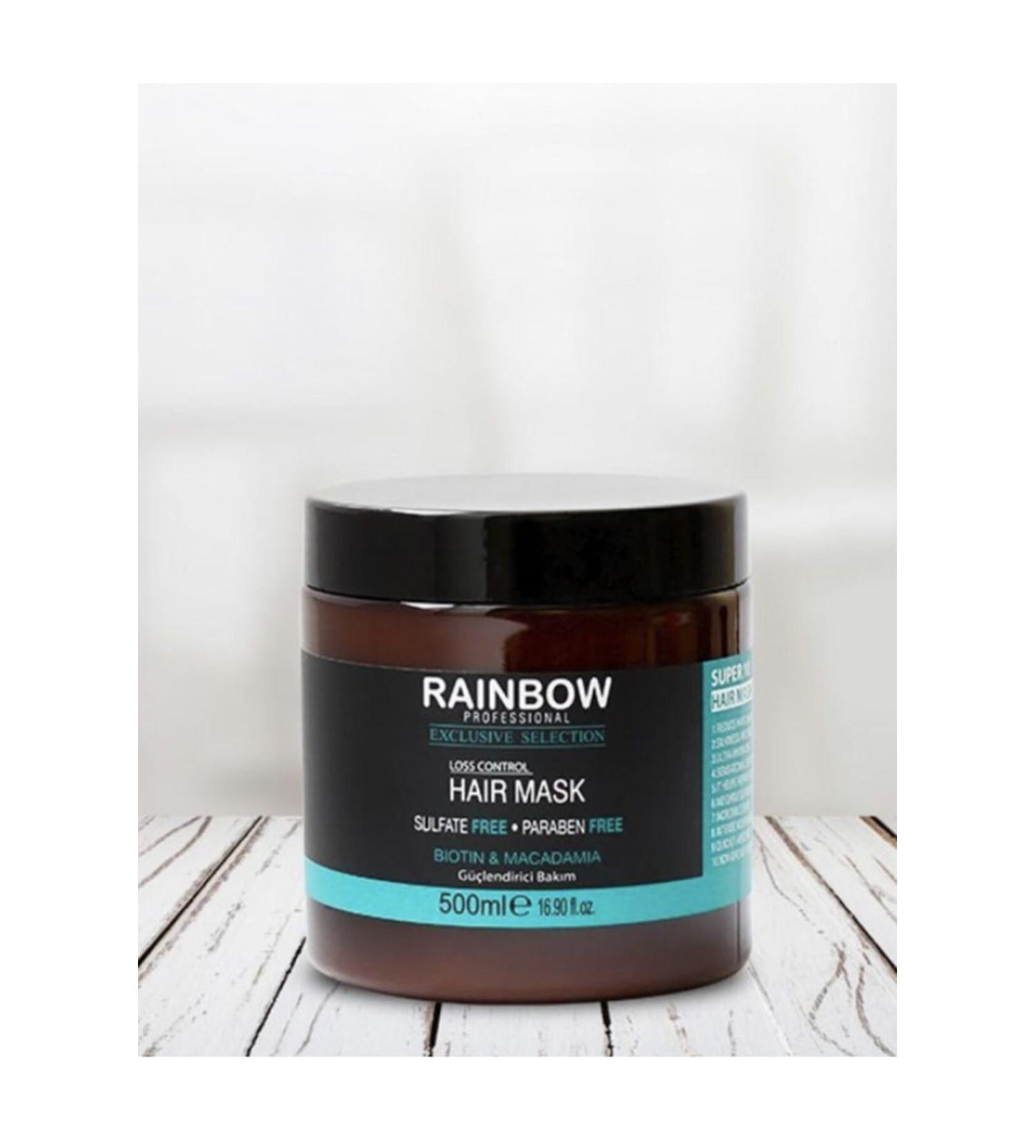 Rainbow Strengthening Care Mask for Falling Hair 500 ml Biotin & Macadamia