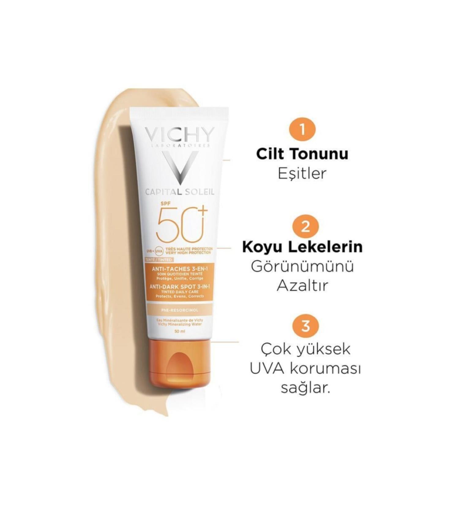 Vichy Capital Ideal Soleil Anti-dark Spot Tinted 3-in-1 Spf50+ 50 Ml
