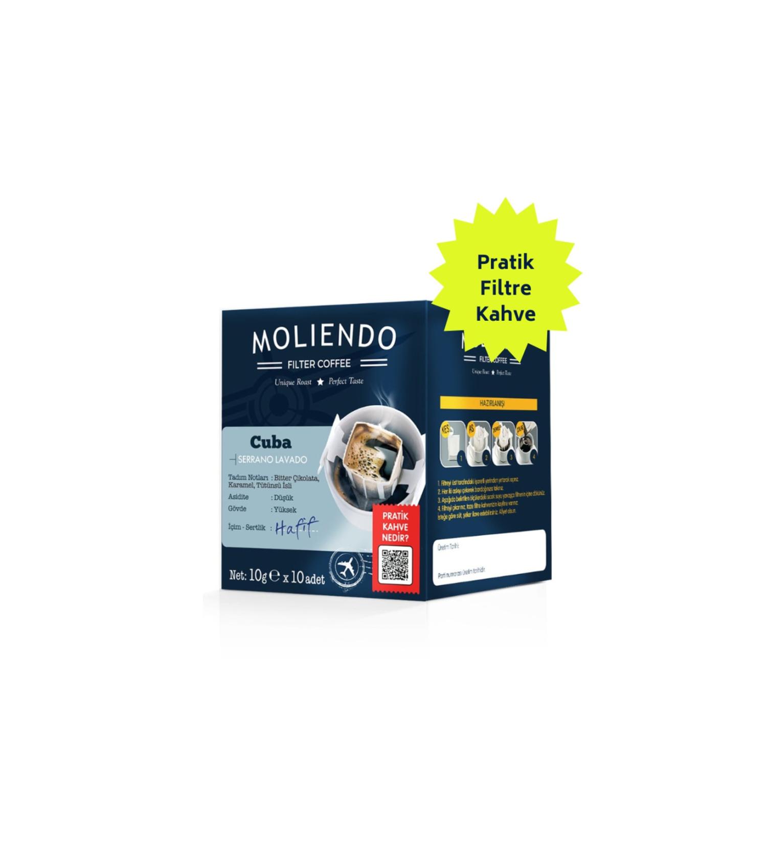 Moliendo Cuba Serrano Lavado Practical Filter Coffee 10x10 G. - Buy Online on GoSupps.com