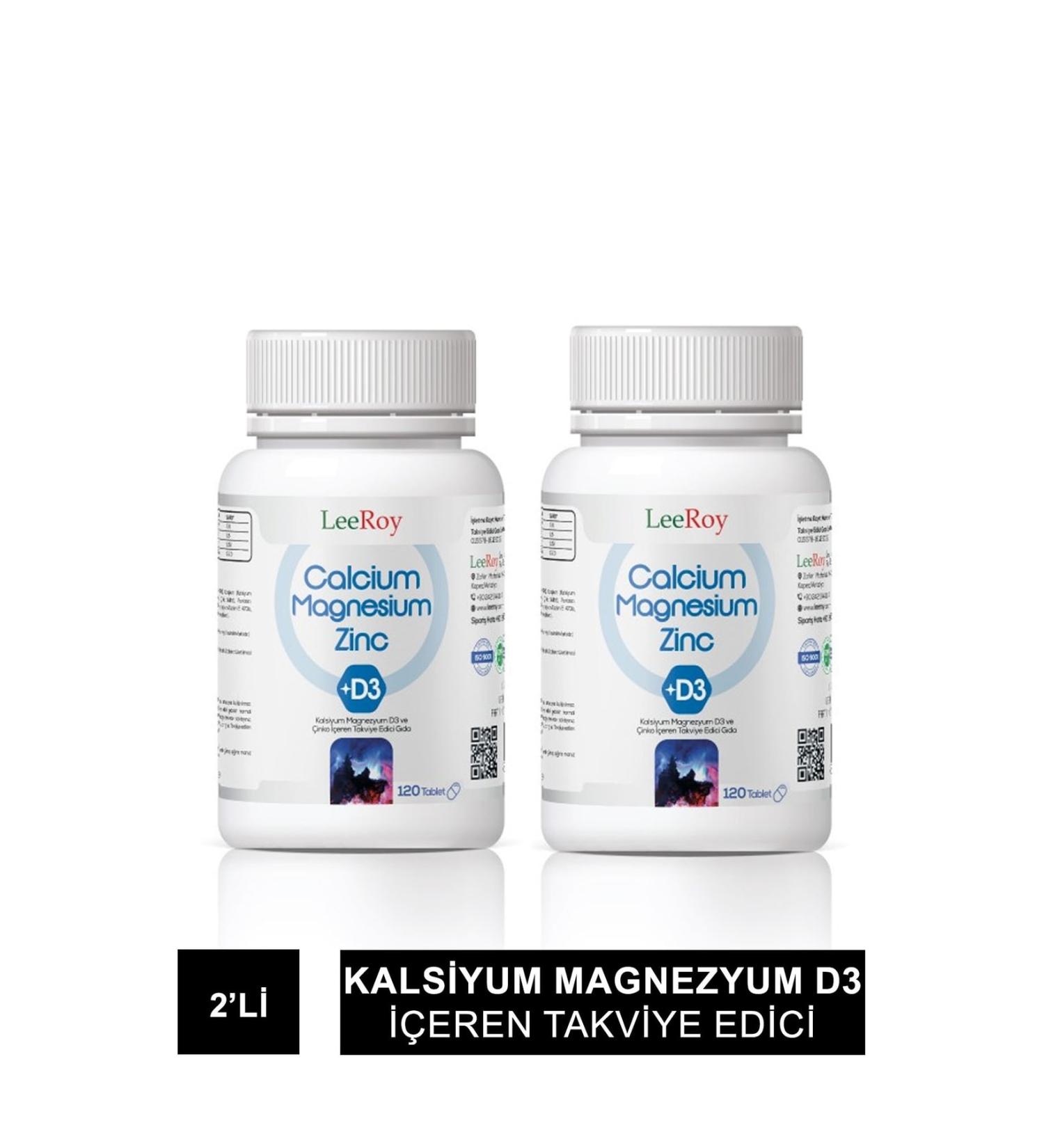LeeRoy Calcium Magnesium Zinc 120 Tablets 2 Pack
