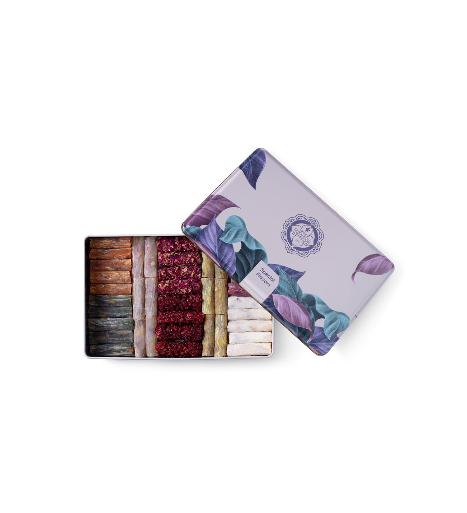 FAMOUS SAFRANBOLU TURKISH DELIGHT CUISINE Mixed Finger Turkish Delight in Metal Box 700 Gr - Buy Online on GoSupps.com
