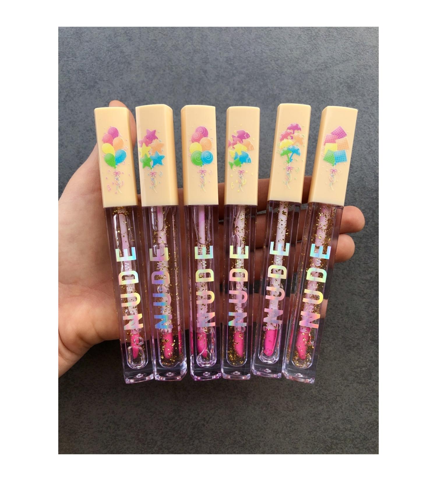 Zetmoda Lip Gloss Lip Gloss Set 6 Pieces Gold Particles