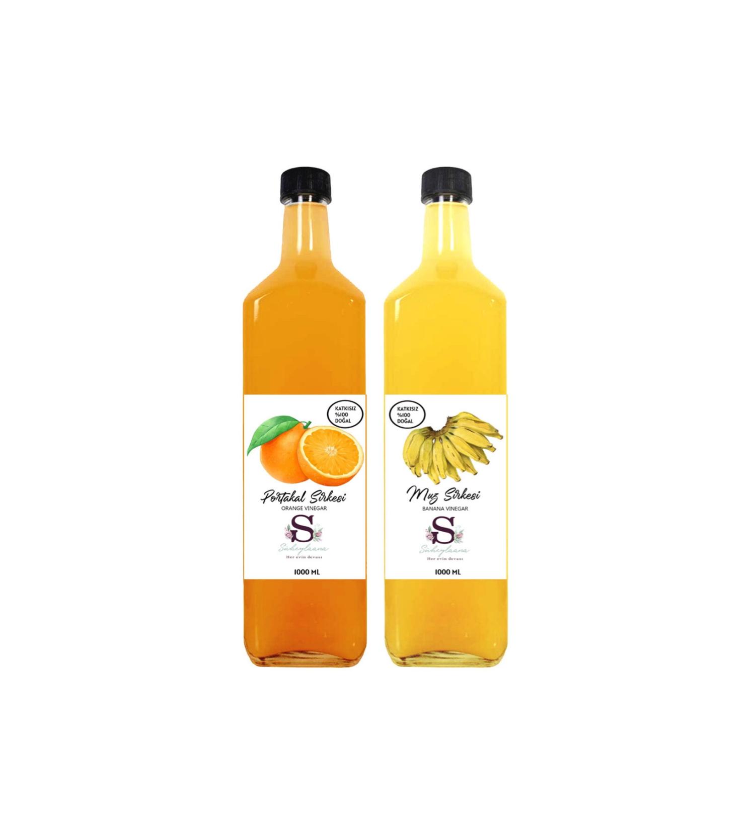 Suheylaana Natural Orange Vinegar 1000 ml and Natural Banana Vinegar 1000 ml