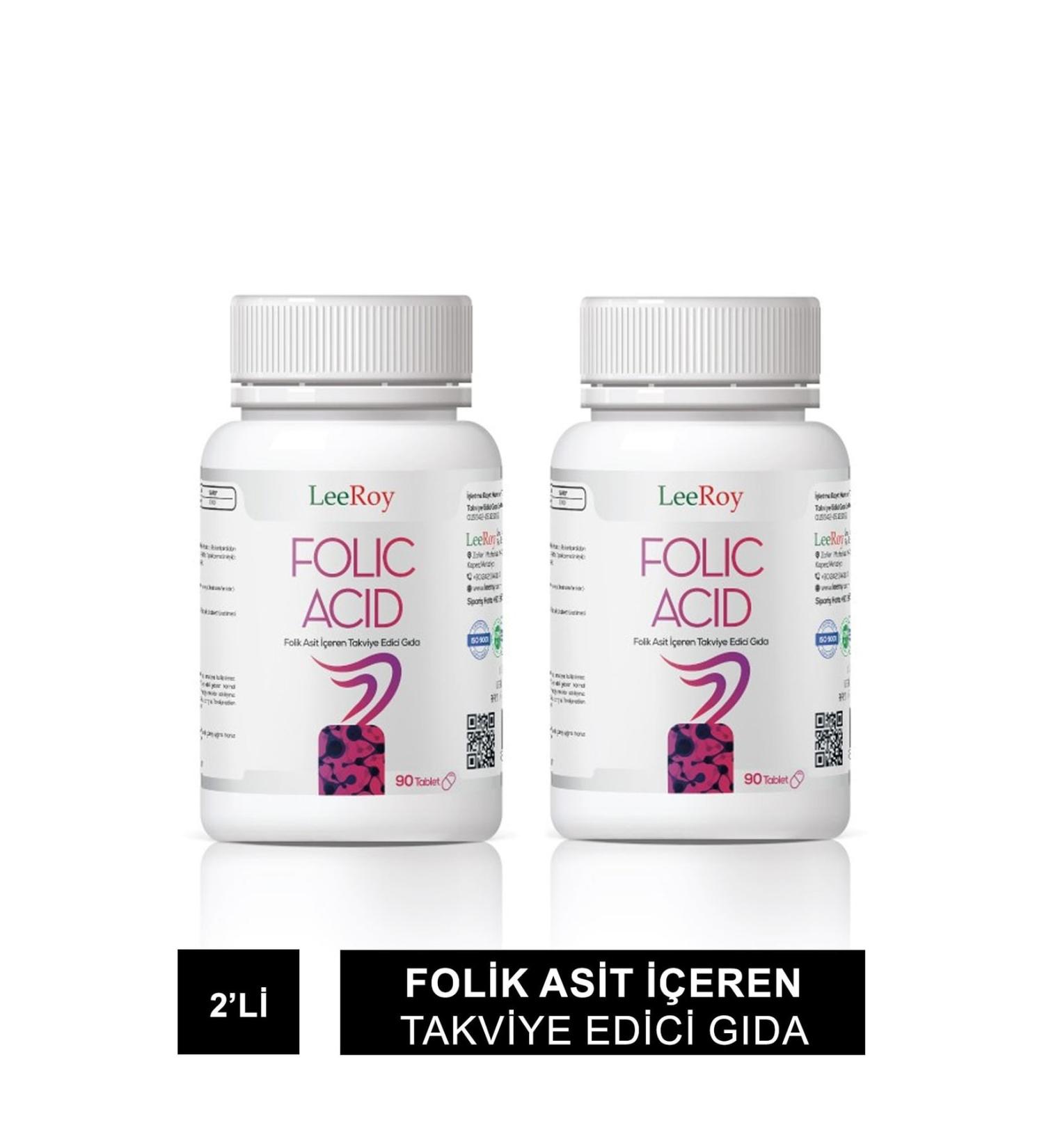 LeeRoy Folic Acid 90 Tablets 2 Pack