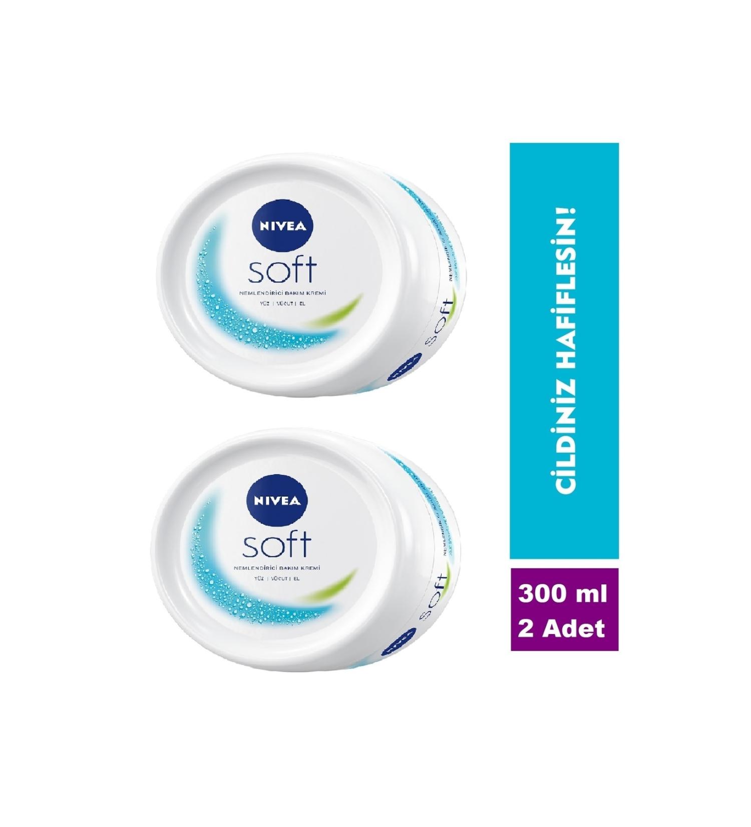 NIVEA Soft Moisturizing Care Cream 300 Ml X 2 Pieces - Buy Online on GoSupps.com