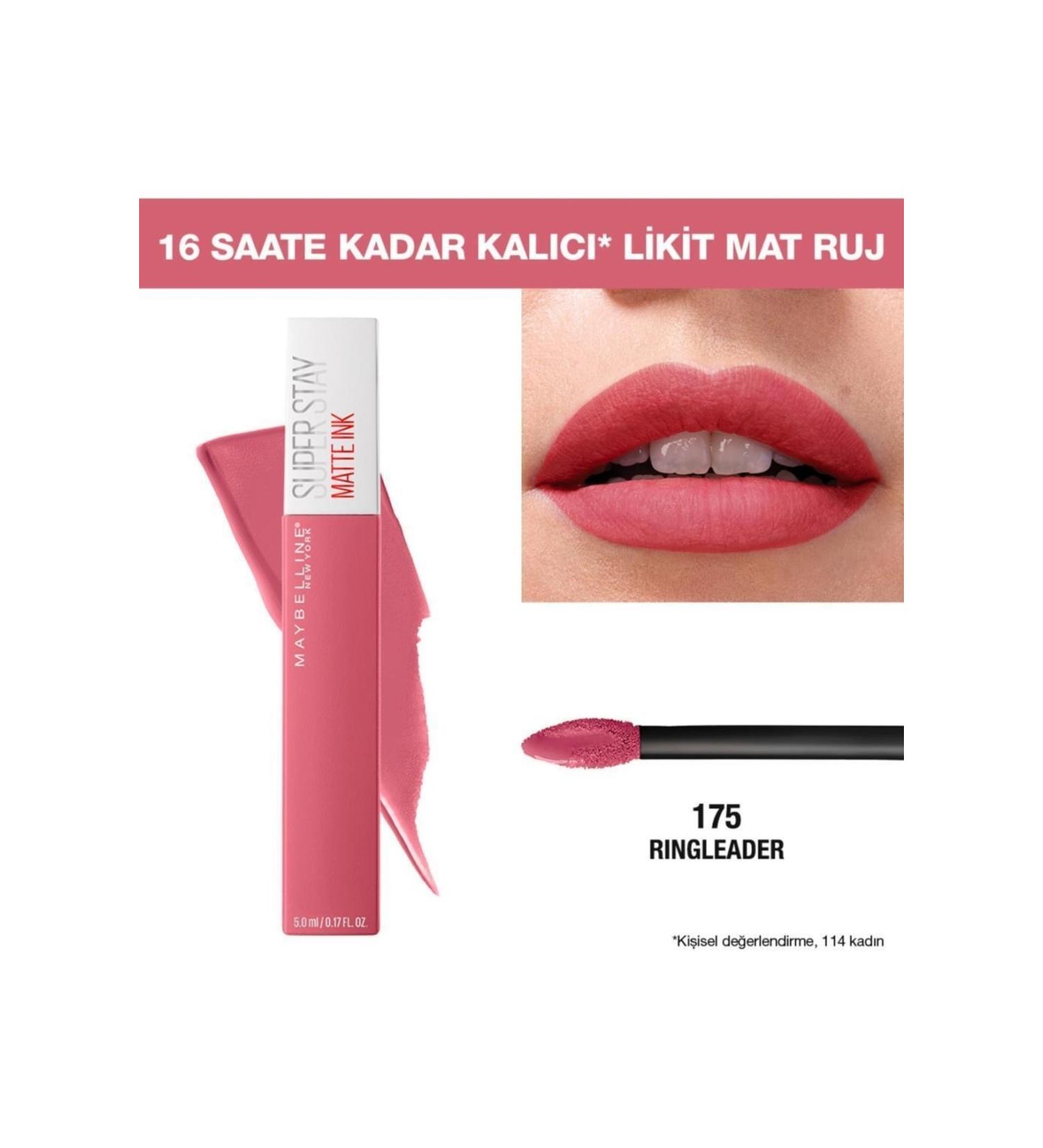 Maybelline New York Super Matte Liquid Lipstick That Lasts All Day Long 175 Ringleader X2 - Buy Online on GoSupps.com