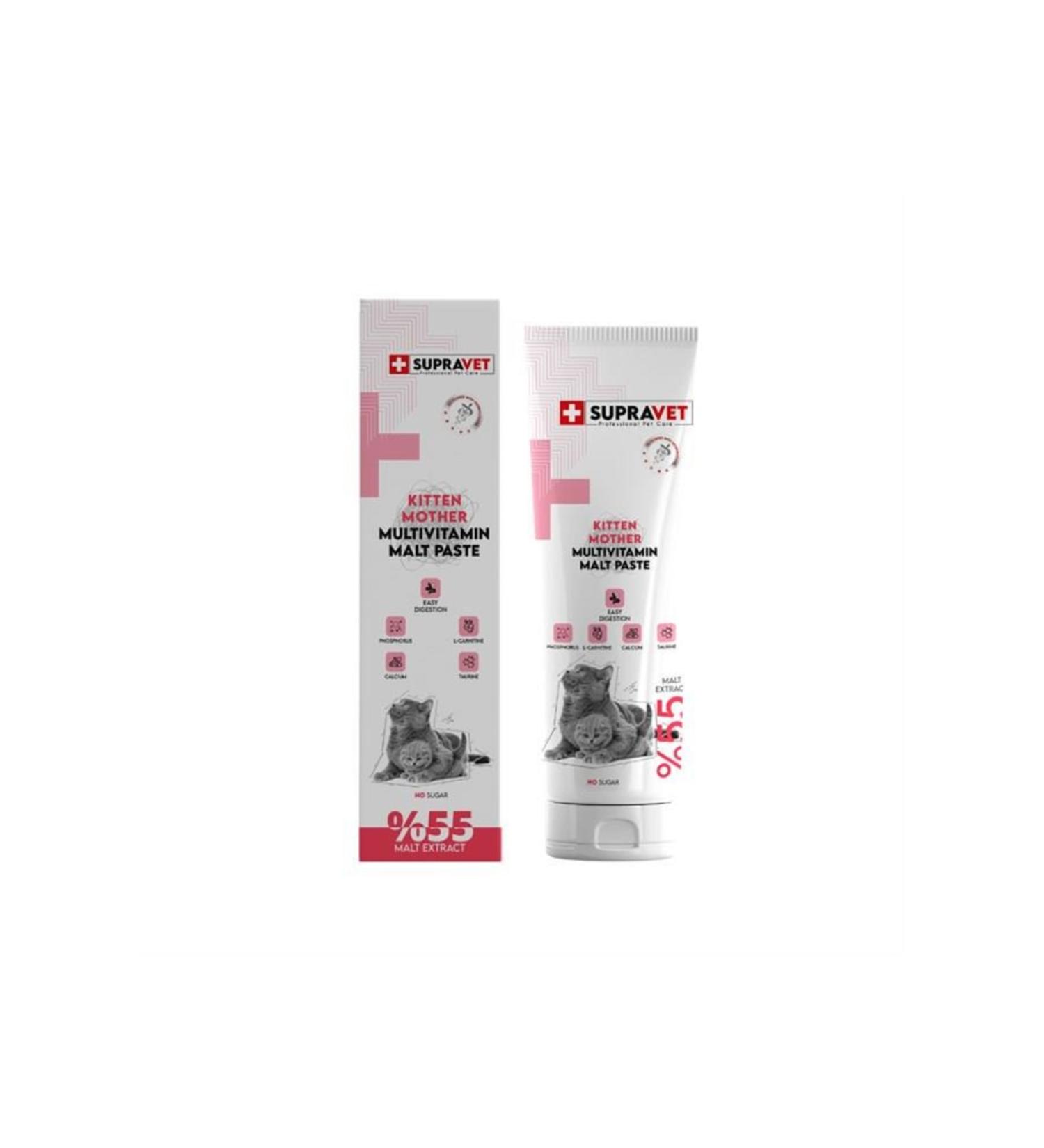 Supravet Kitten & Mother Multivitamin Malt Paste with Calcium and Taurine 100 Gr - Buy Online on GoSupps.com