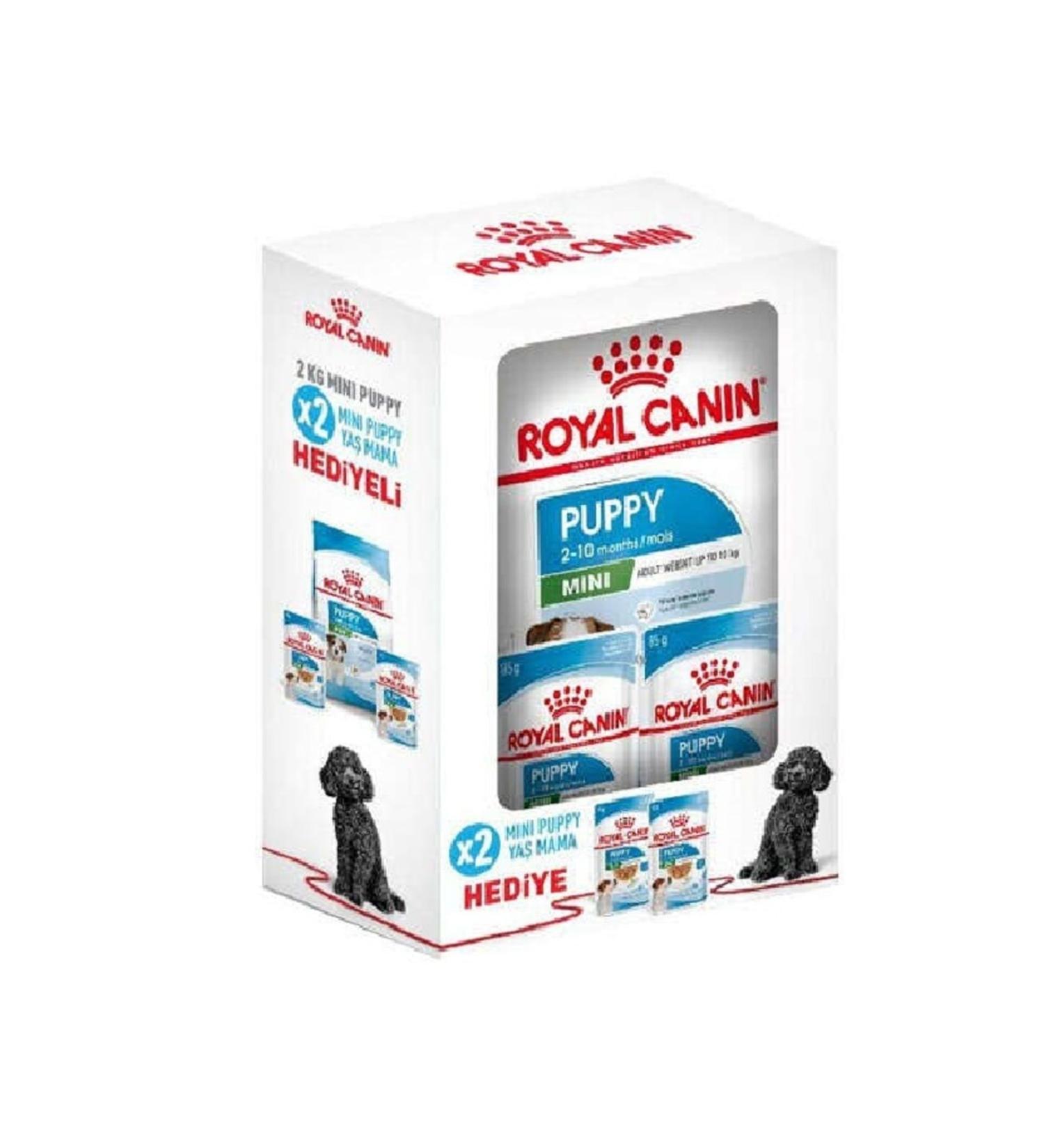 Royal Canin Mini Puppy Small Breed Puppy Food 2 Kg + 2 Pieces Mini Puppy Wet Food