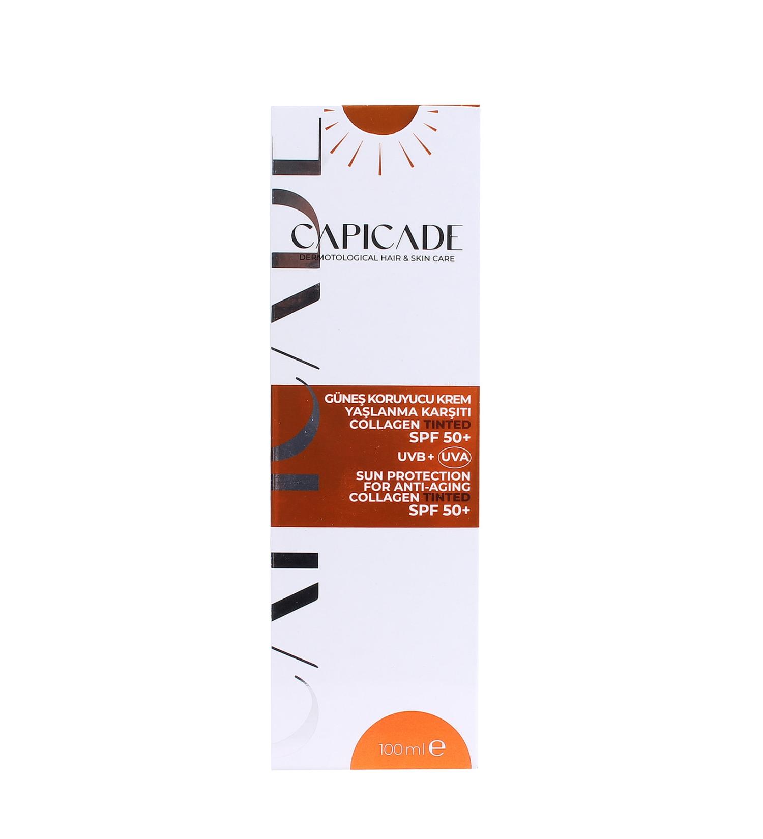 Capicade Sunscreen Cream Anti-Aging Collagen Tinted Spf50+ 100ml(new packaging) - Buy Online on GoSupps.com