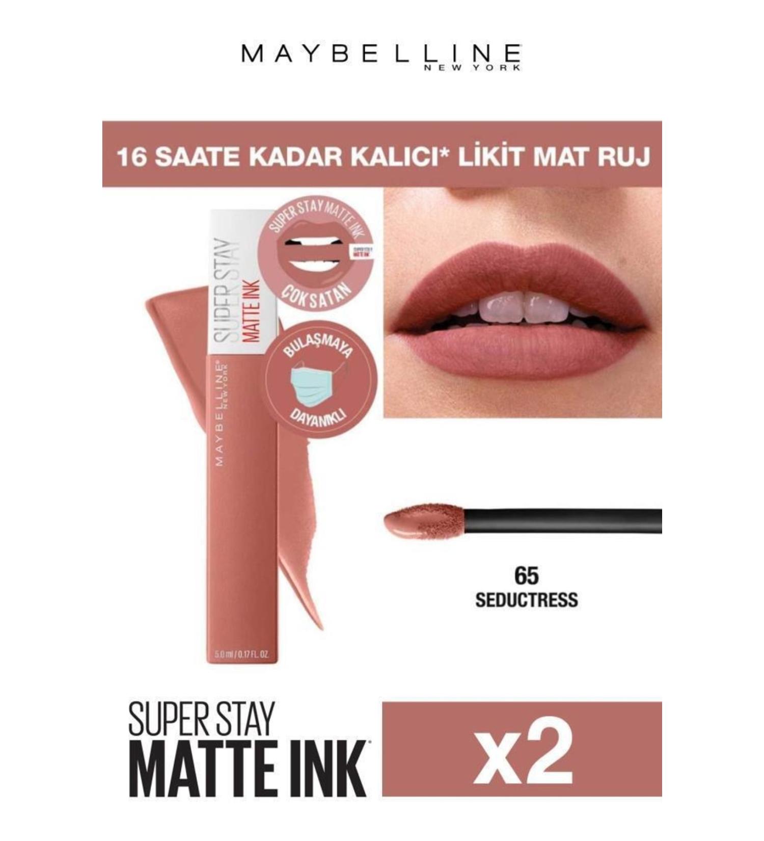 Maybelline New York Maybelline Super Matte Liquid Lipstick 65 Seductress - Nude X2 - Buy Online on GoSupps.com