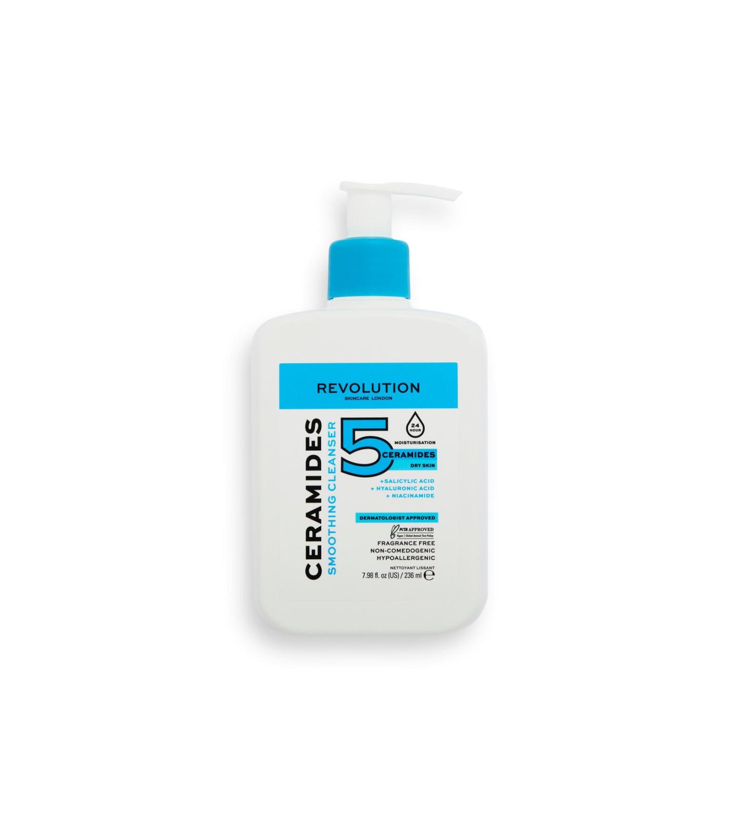 Revolution Ceramides Hyaluronic Acid Niacinamide Moisturizing Facial Cleansing Gel 236ml