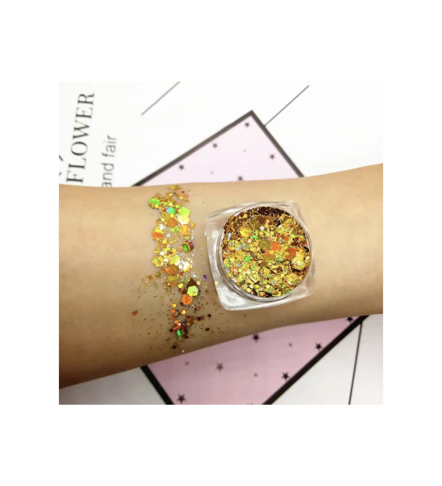 Lusso Cosmetics Gel Form Eye Hair Body Face Nail Shine Glitter