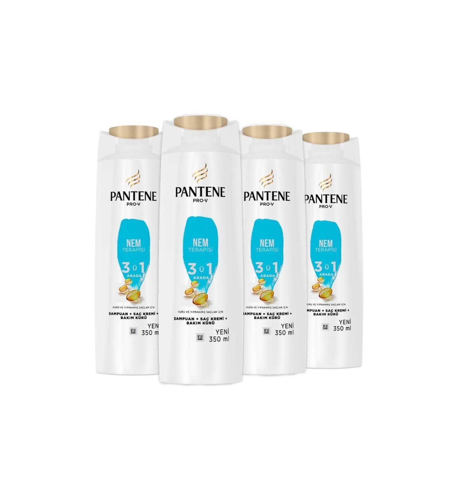 Pantene Shampoo Pro-v Moisture Therapy 3 in 1 350 ml x 4