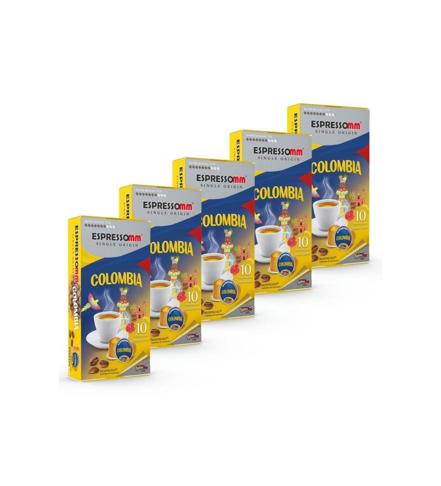 ESPRESSOMM Single Origin Colombia Aluminum Coffee Capsules (50 Pieces) - Nespresso Compatible*