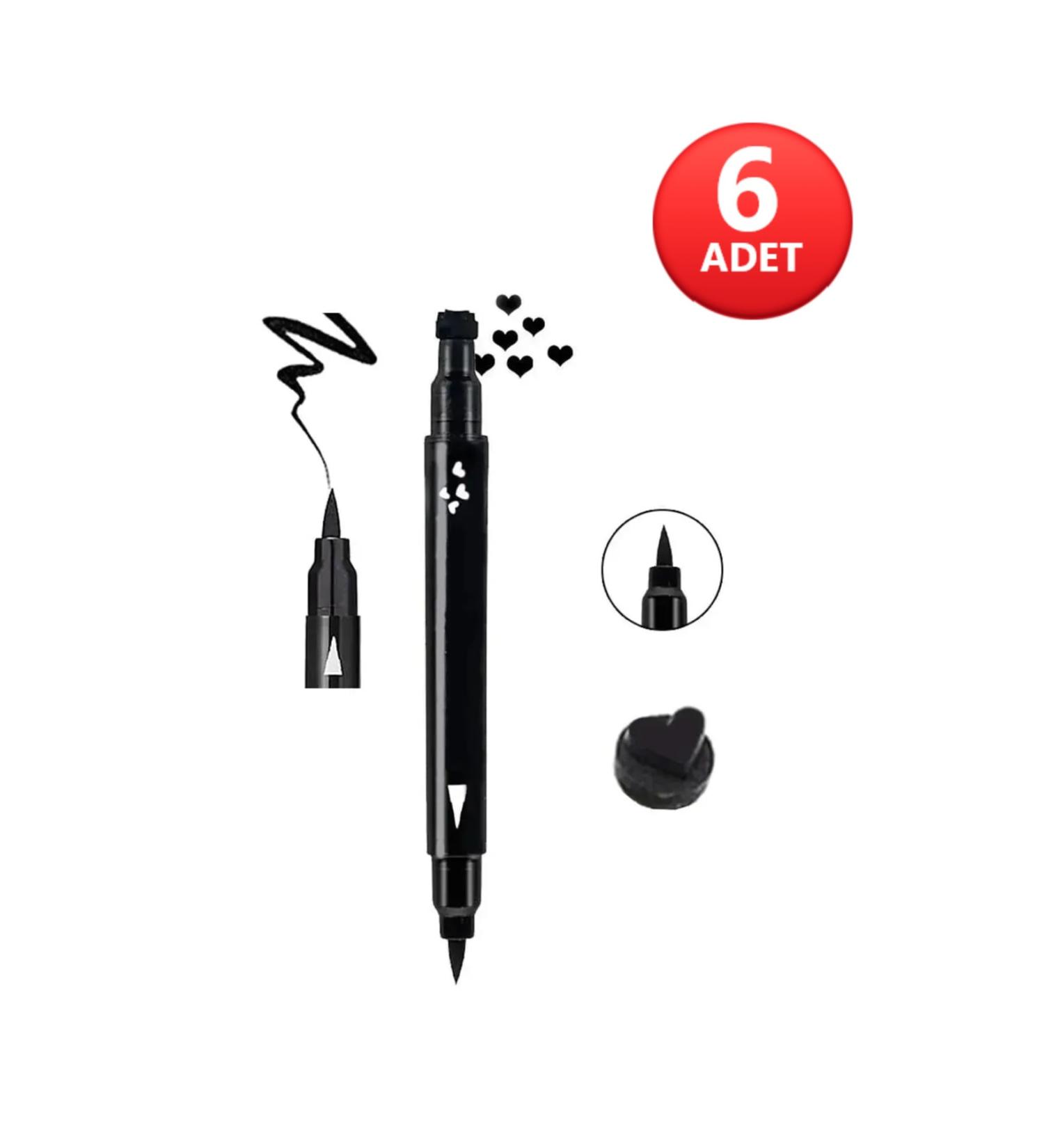 N YENABEAUTY 6 Pieces Double Sided Heart Patterned Pencil Eyeliner Economic Set