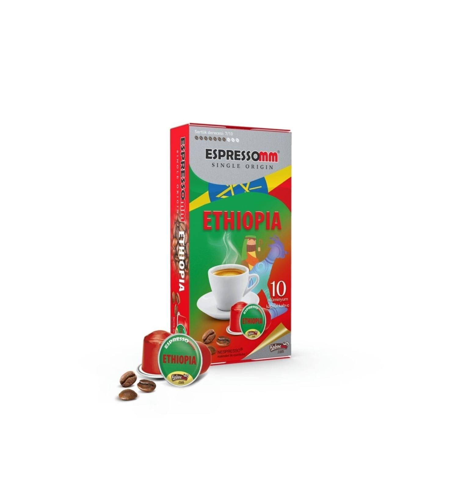 ESPRESSOMM Single Origin Ethiopia Aluminum Coffee Capsules (10 Pieces) - Nespresso Compatible*