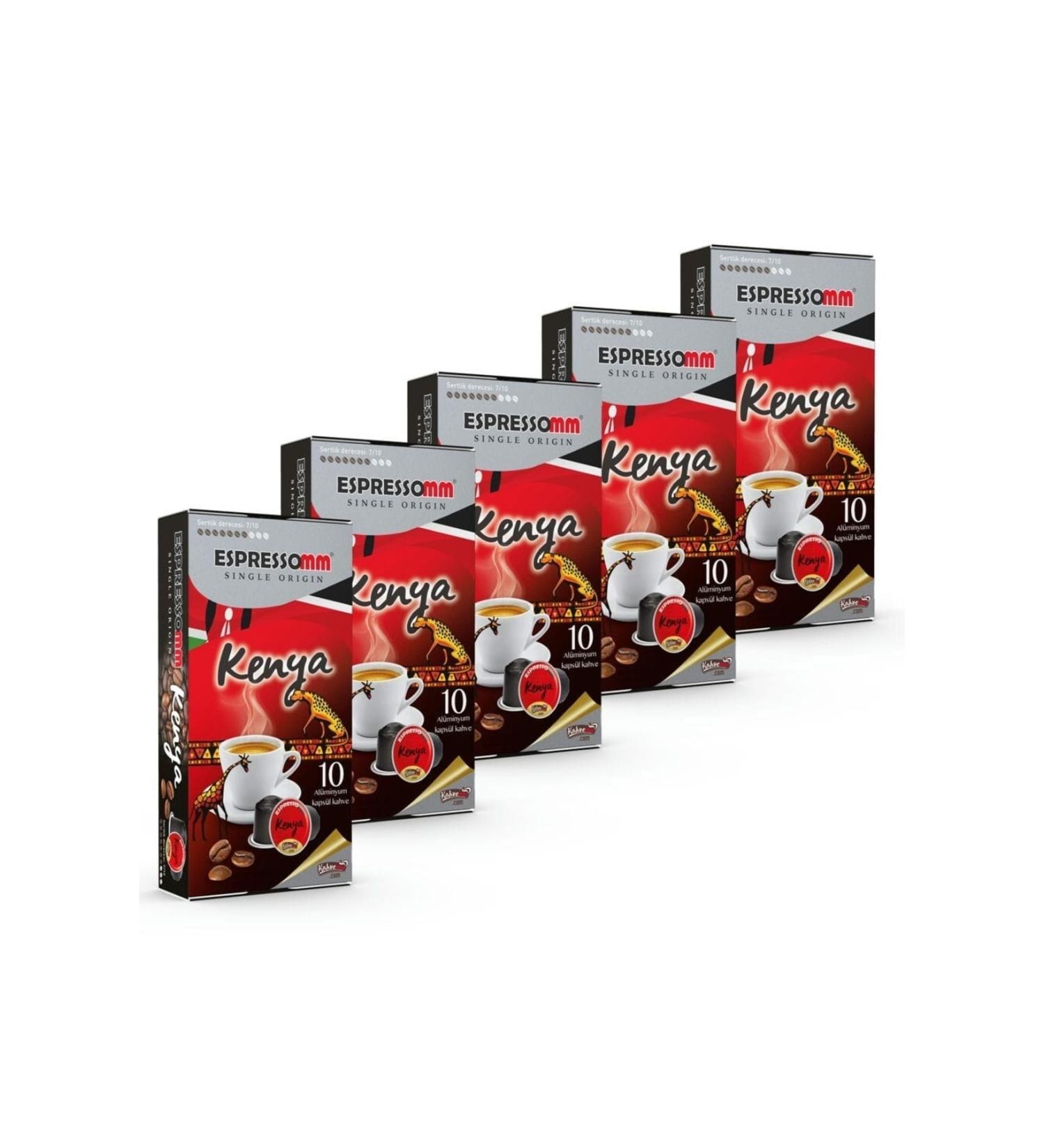 ESPRESSOMM Single Origin Kenya Aluminum Coffee Capsules (50 Pieces) - Nespresso Compatible*