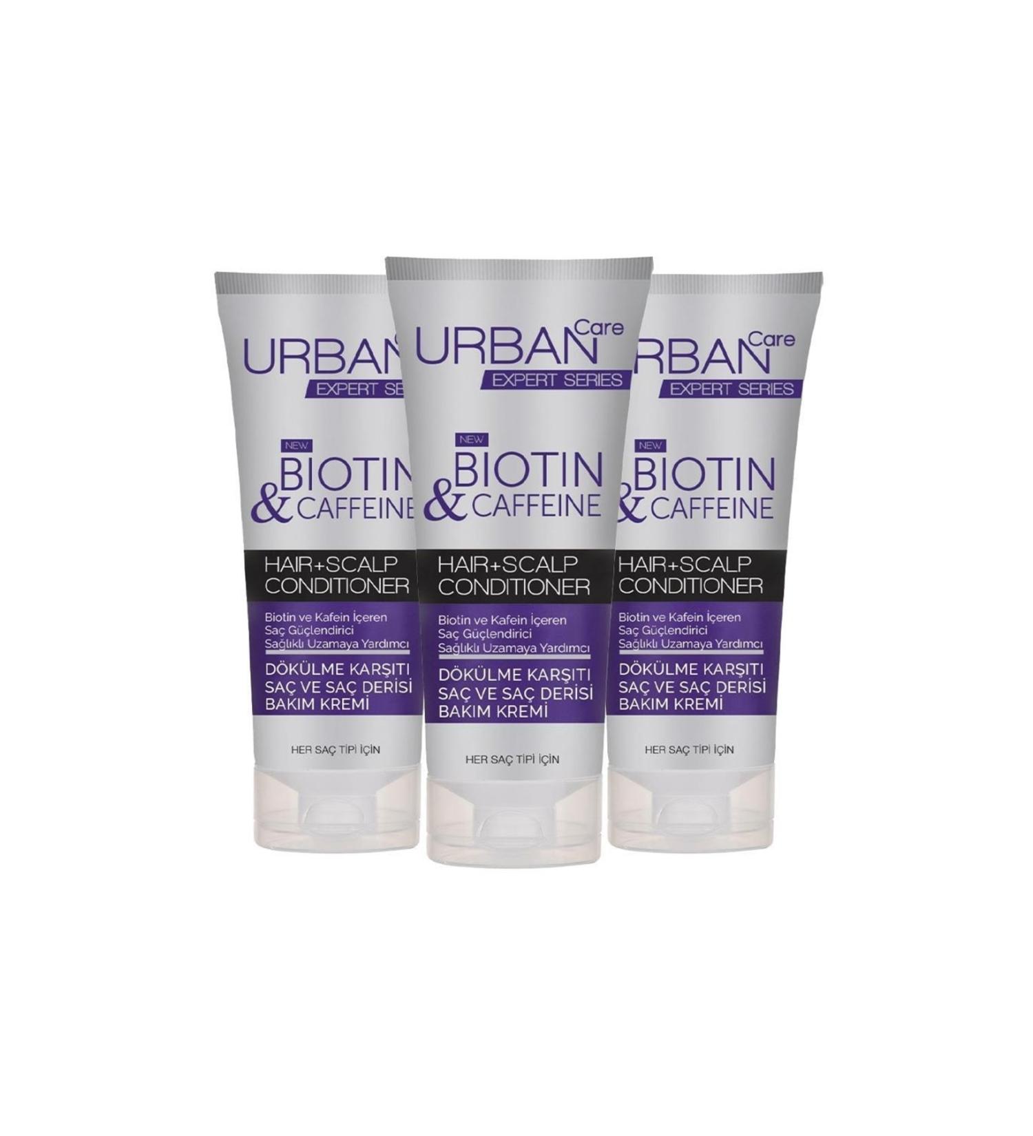 Urban Care Expert Biotin & Caffeine Hair and Scalp Care Cream 200 Ml X 3