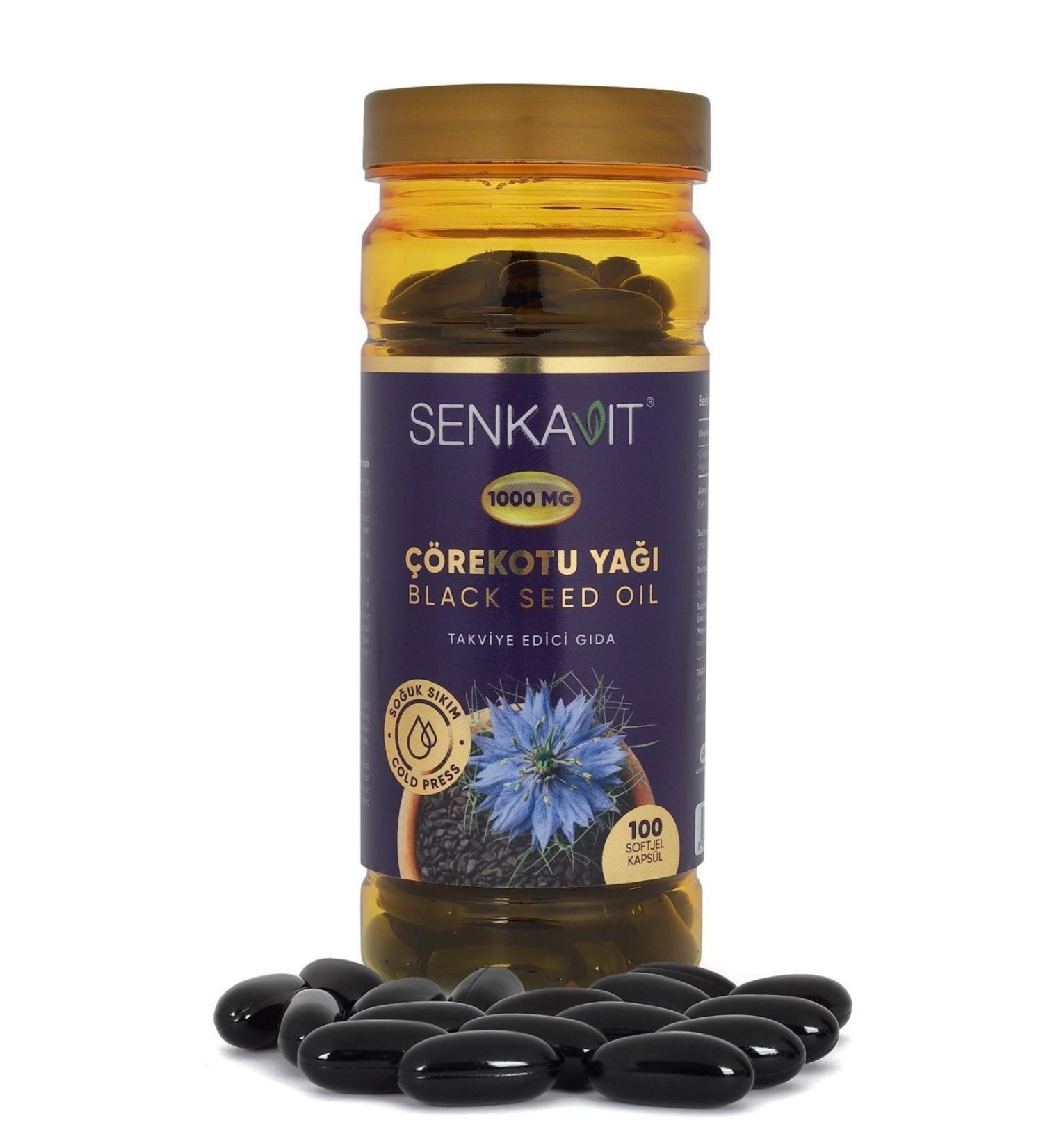 Senkavit Herbal Black Cumin Oil Softgel 1000 Mg 100 Capsules - Buy Online on GoSupps.com