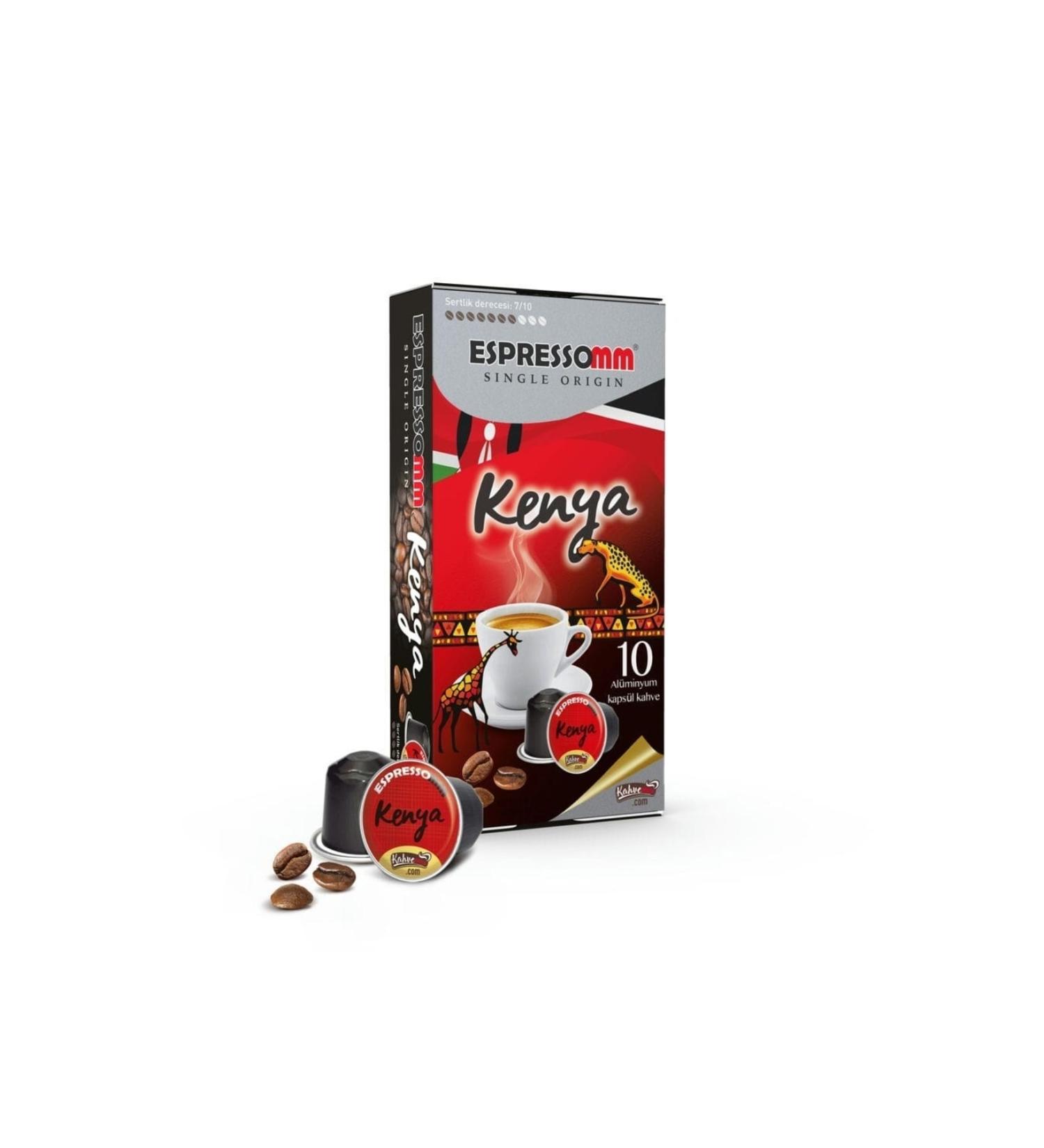 ESPRESSOMM Single Origin Kenya Aluminum Coffee Capsules (10 Pieces) - Nespresso Compatible*