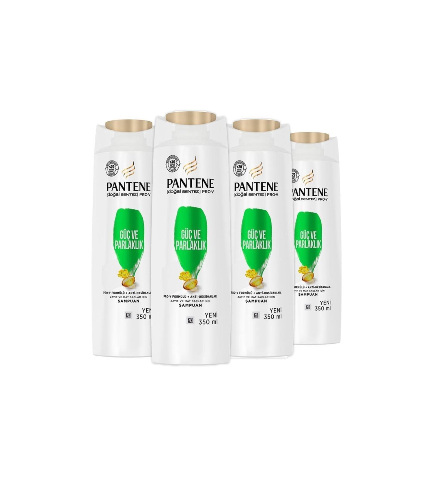 Pantene Shampoo Pro-v Natural Synthesis Power and Shine 350 Ml X 4