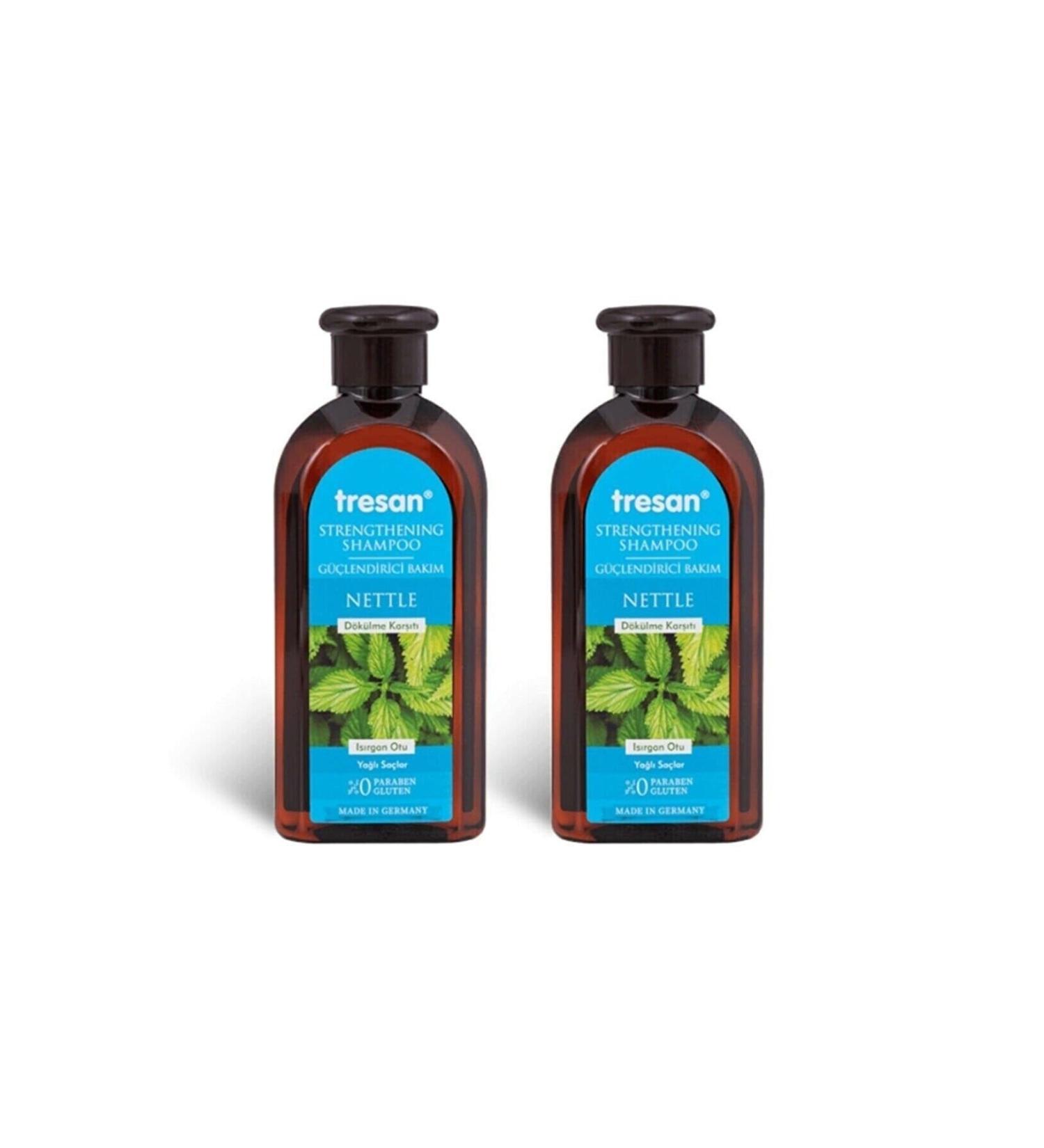 Tresan Nettle Strengthening Care Shampoo Oily Hair 300 ml - New - 2pcs Treyx300