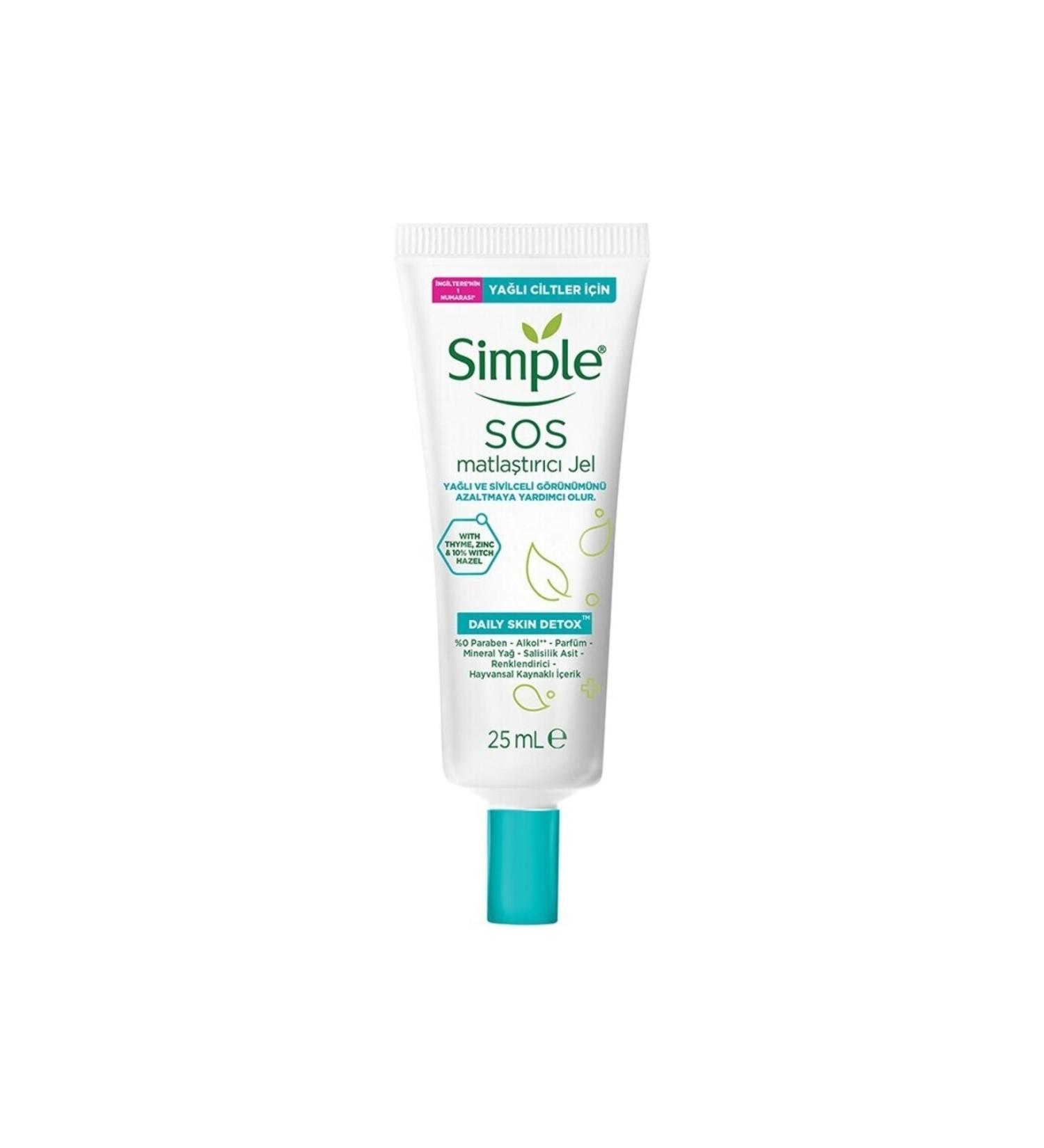 Simple Daily Skin Detox Sauce Mattifying Gel Helps Reduce Oily and Acne Appearance 25 Ml