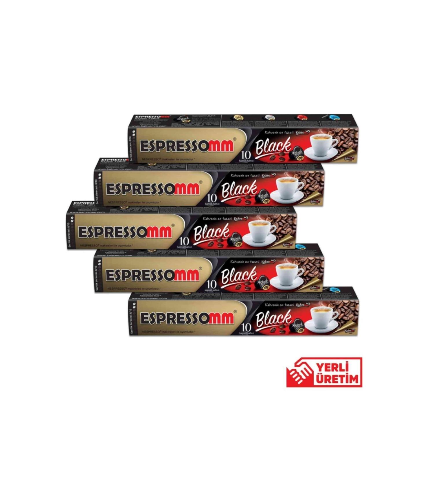 ESPRESSOMM Nespresso Compatible Black Capsule Coffee (50 PCS)