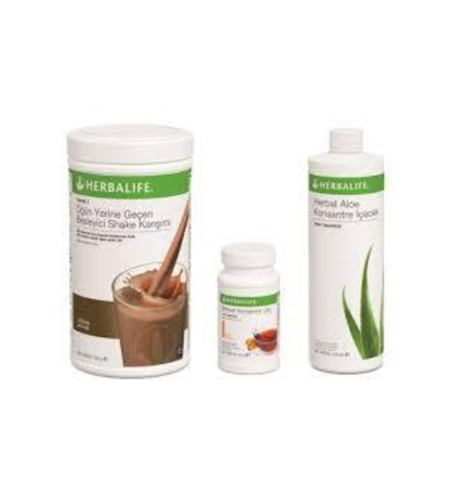 Herbalife 3-Pack Shake Raspberry and White Chocolate 550 Gr + Aloe Drink 473 Ml + Concentrated Tea Lemon 50 G