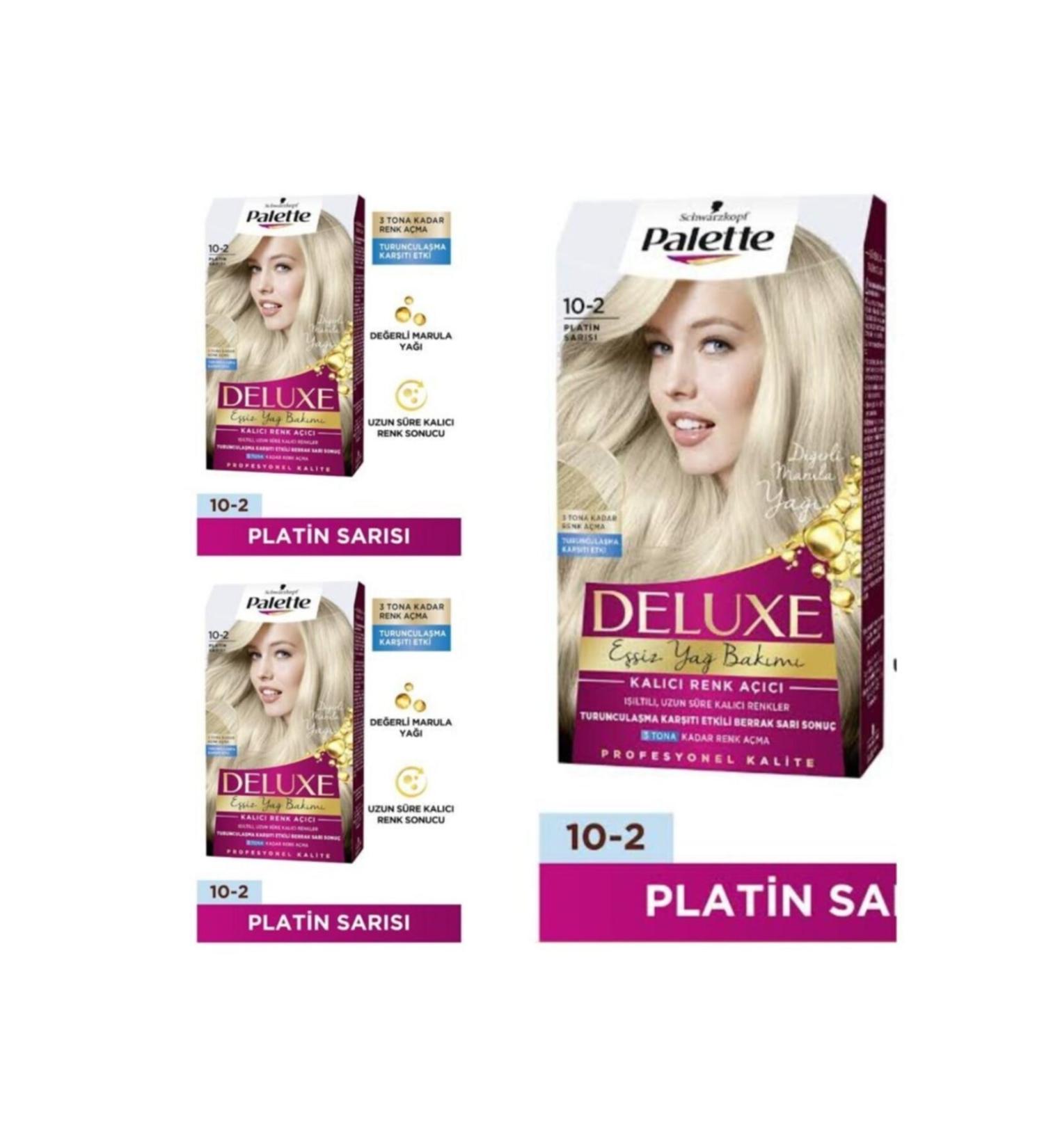 Palette Deluxe Hair Dye 10-2 Platinum Blonde 3 Pieces