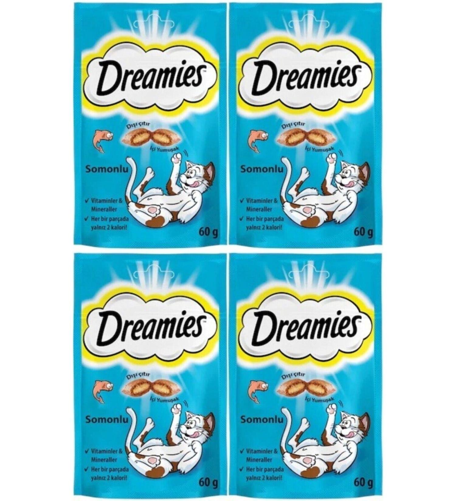 Dreamies Salmon Cat Reward Food 60 Gr 4 Pieces