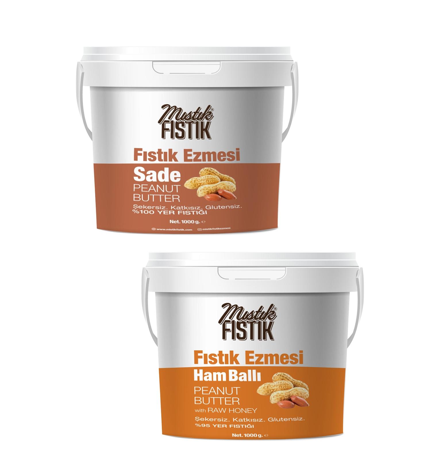 M st k Pistachio 2 Kg Peanut Butter (plain and with Raw Honey) - (sugar-free - Additive-free - Gluten-free)