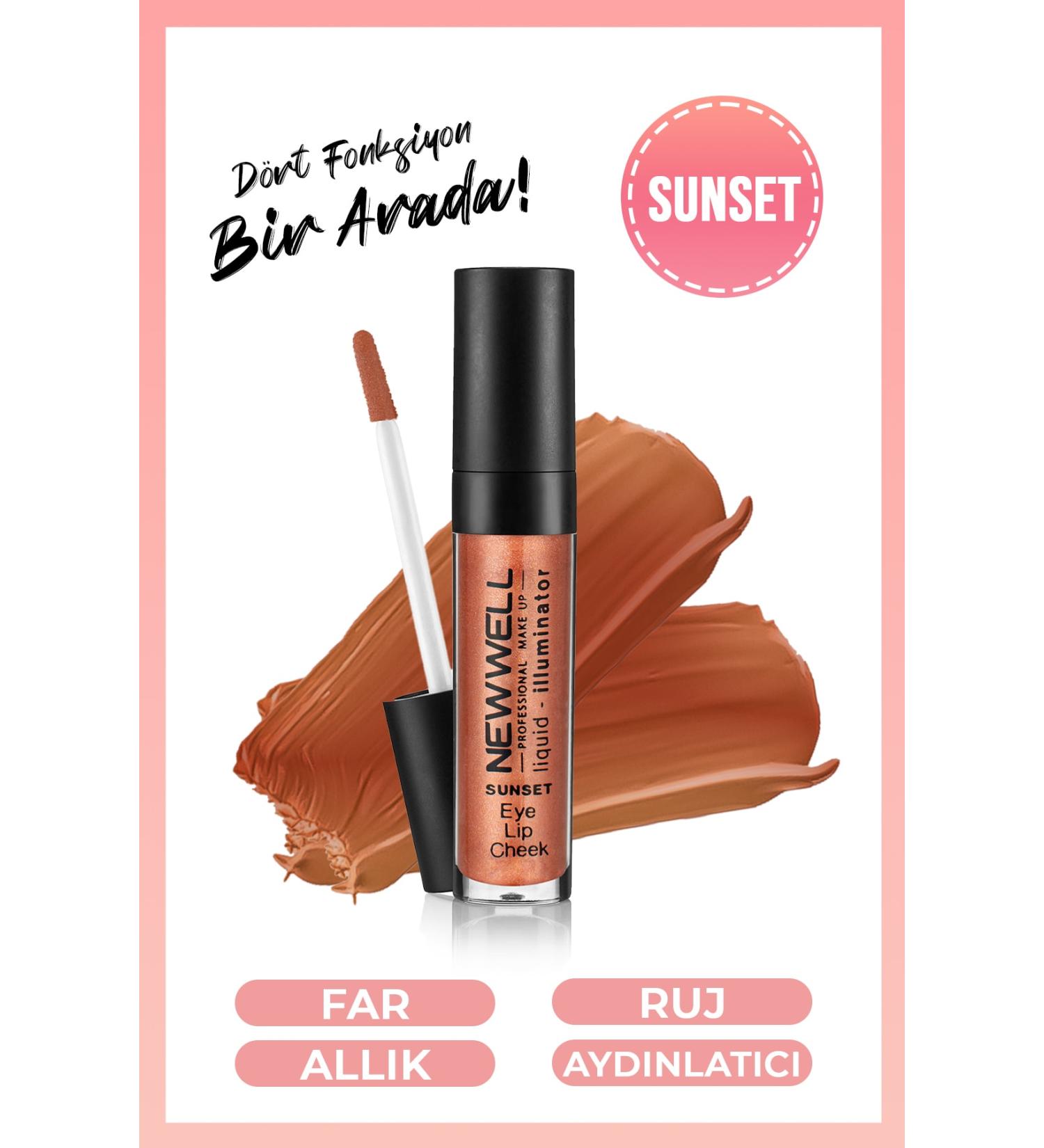 New Well Liquid Illuminator Brightening Blush 3 In 1 - Sunset - Buy Online on GoSupps.com