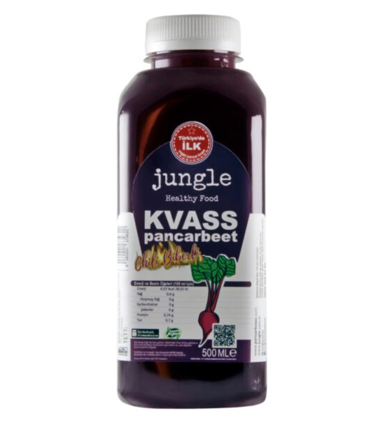 Jungle Healthy Food - Beetroot Kvass - 500 Ml. - Spicy - Fermented Beetroot Drink