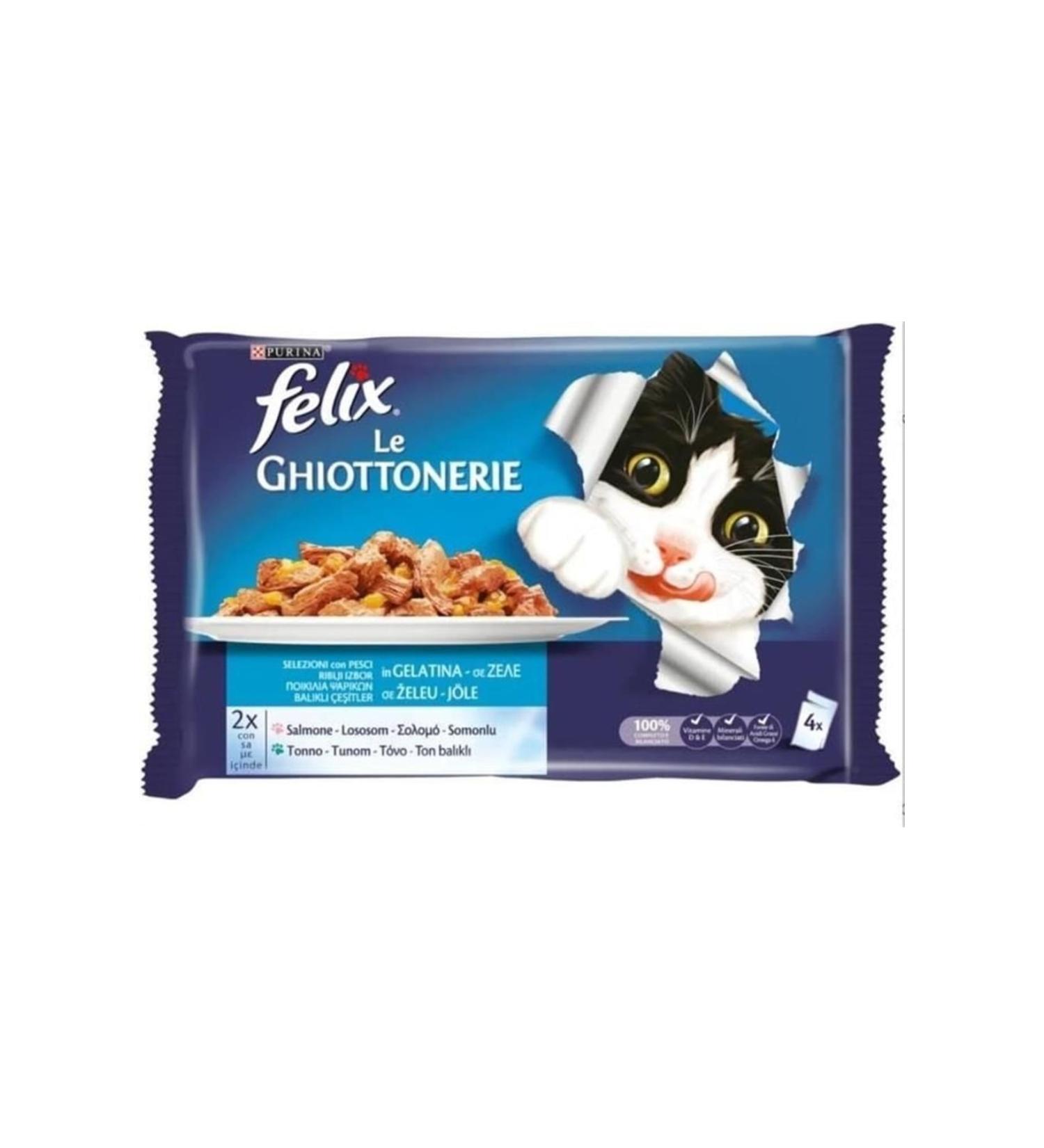 FELIX Salmon and Tuna Cat Canned Food 4 Pieces