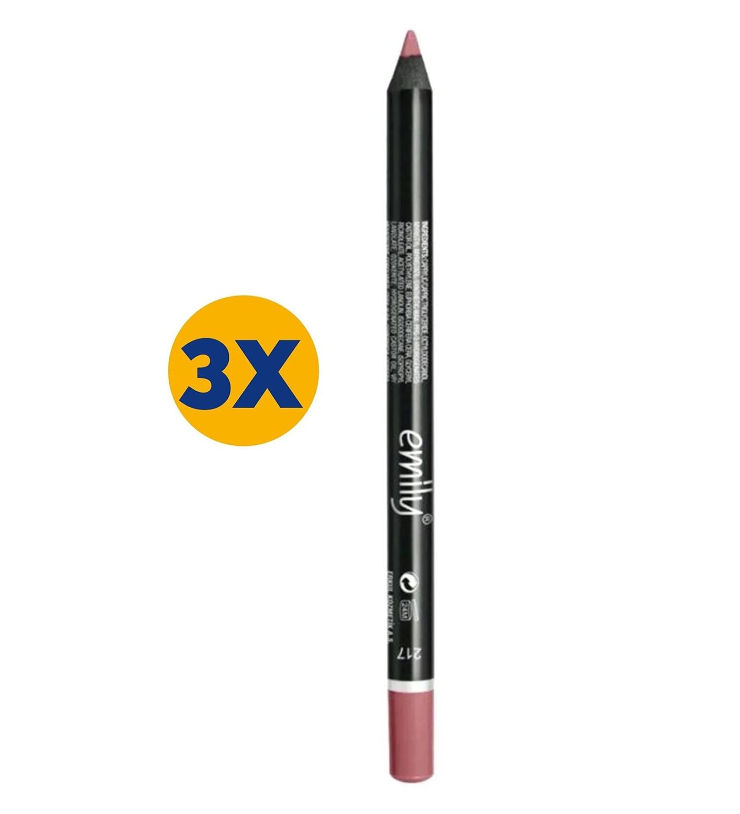 Golden Rose Emily Lip Pencil No: 217 3 Pieces