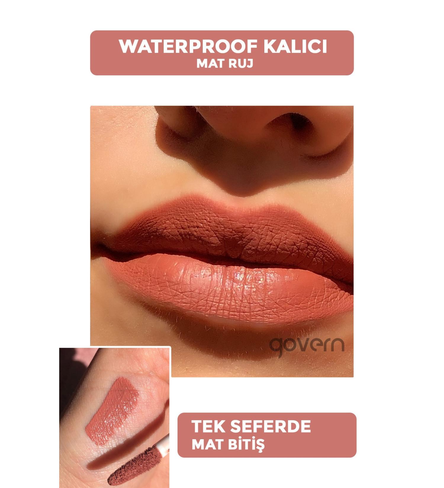 govern Velvet Texture Waterproof Permanent Matte Lipstick - Color:07