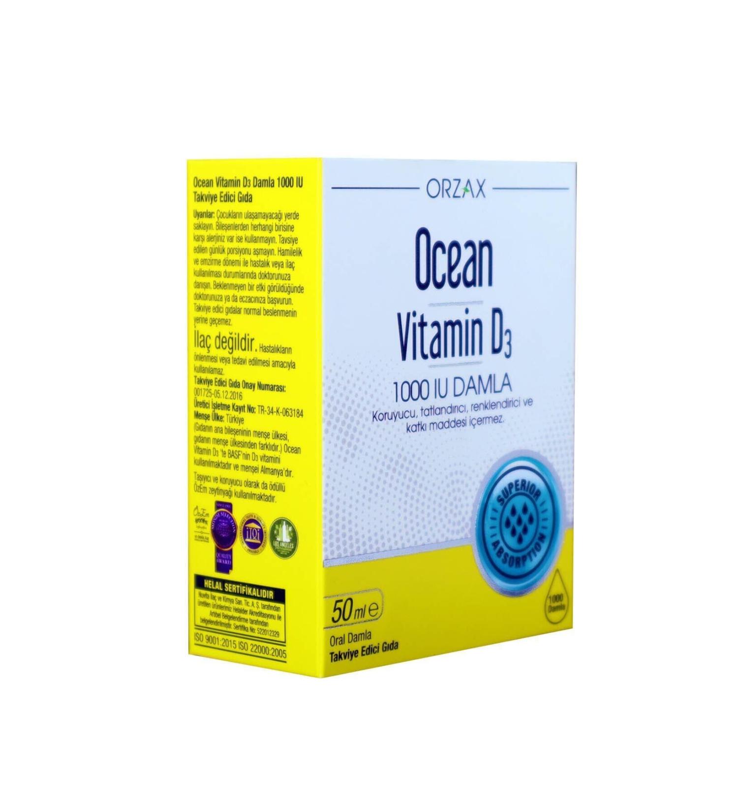Ocean Vitamin D3 1000 Iu Drops 50 Ml - Buy Online on GoSupps.com