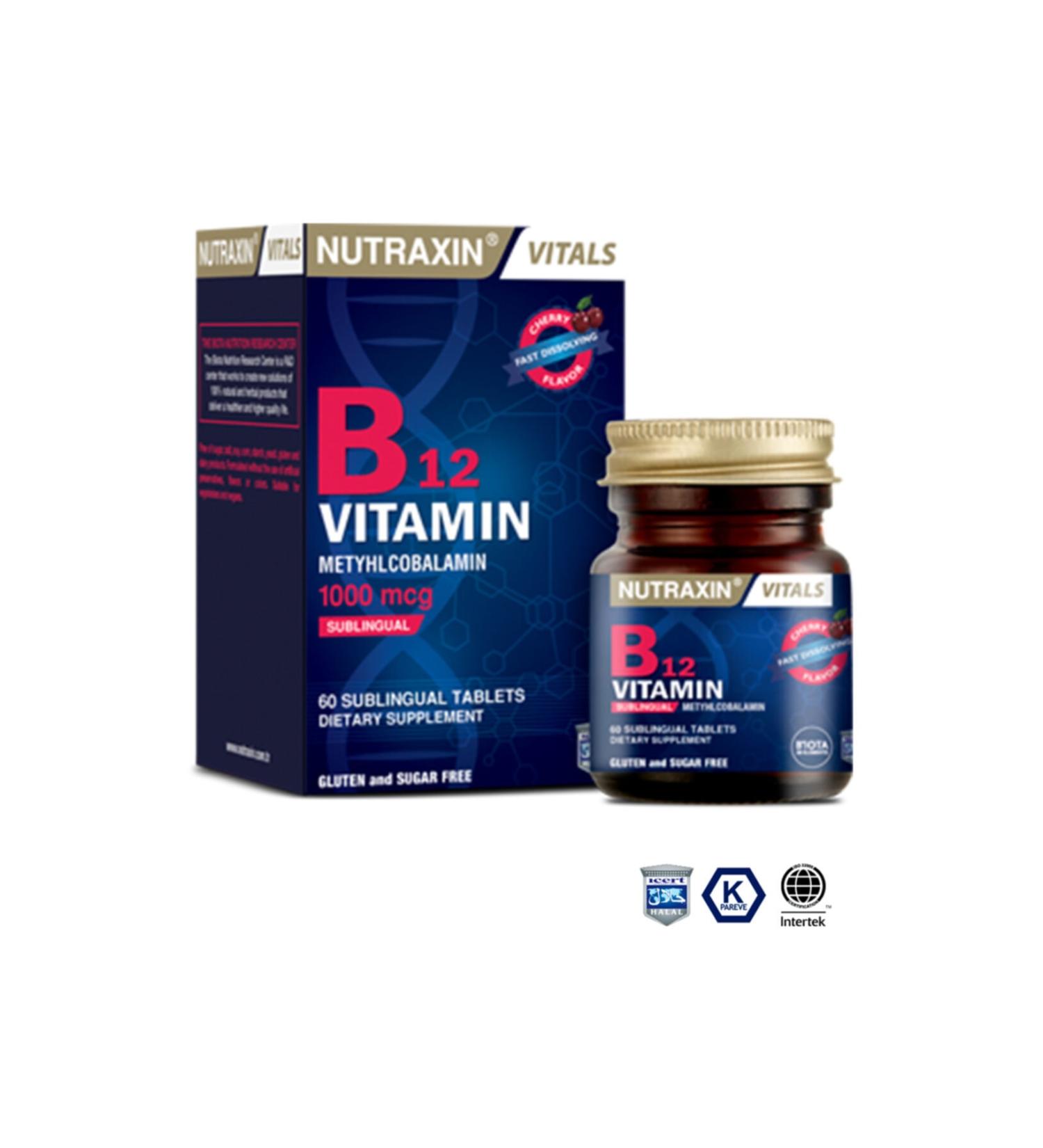 Nutraxin Vitamin B12 1000 Mcg 60 Tablets