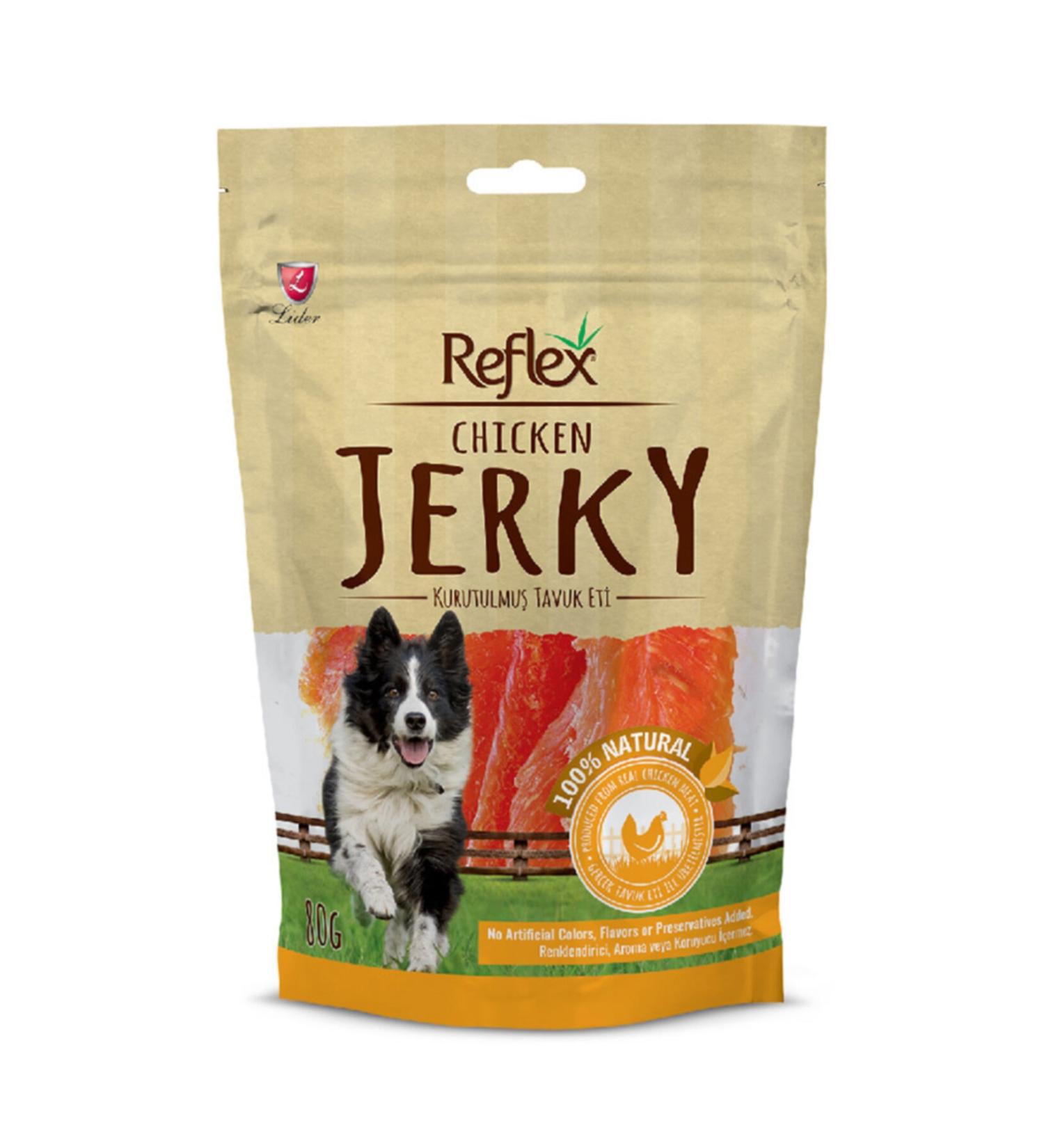 Reflex Chicken Piece Fillet Dried Meat Reward Food for Dogs 80 gr