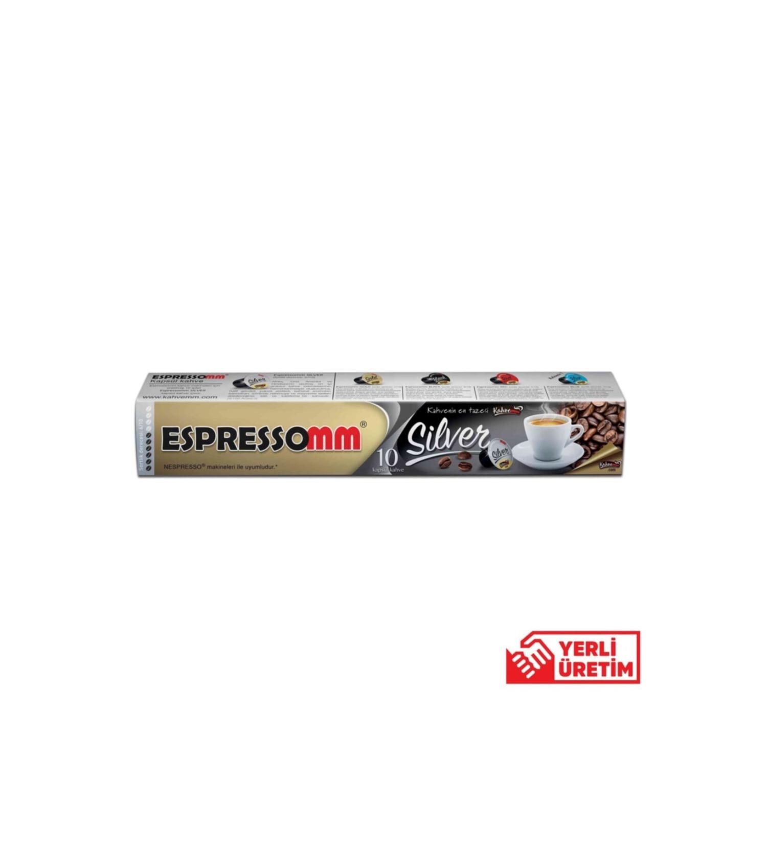 ESPRESSOMM Nespresso Compatible Silver Capsule Coffee (10 PCS)